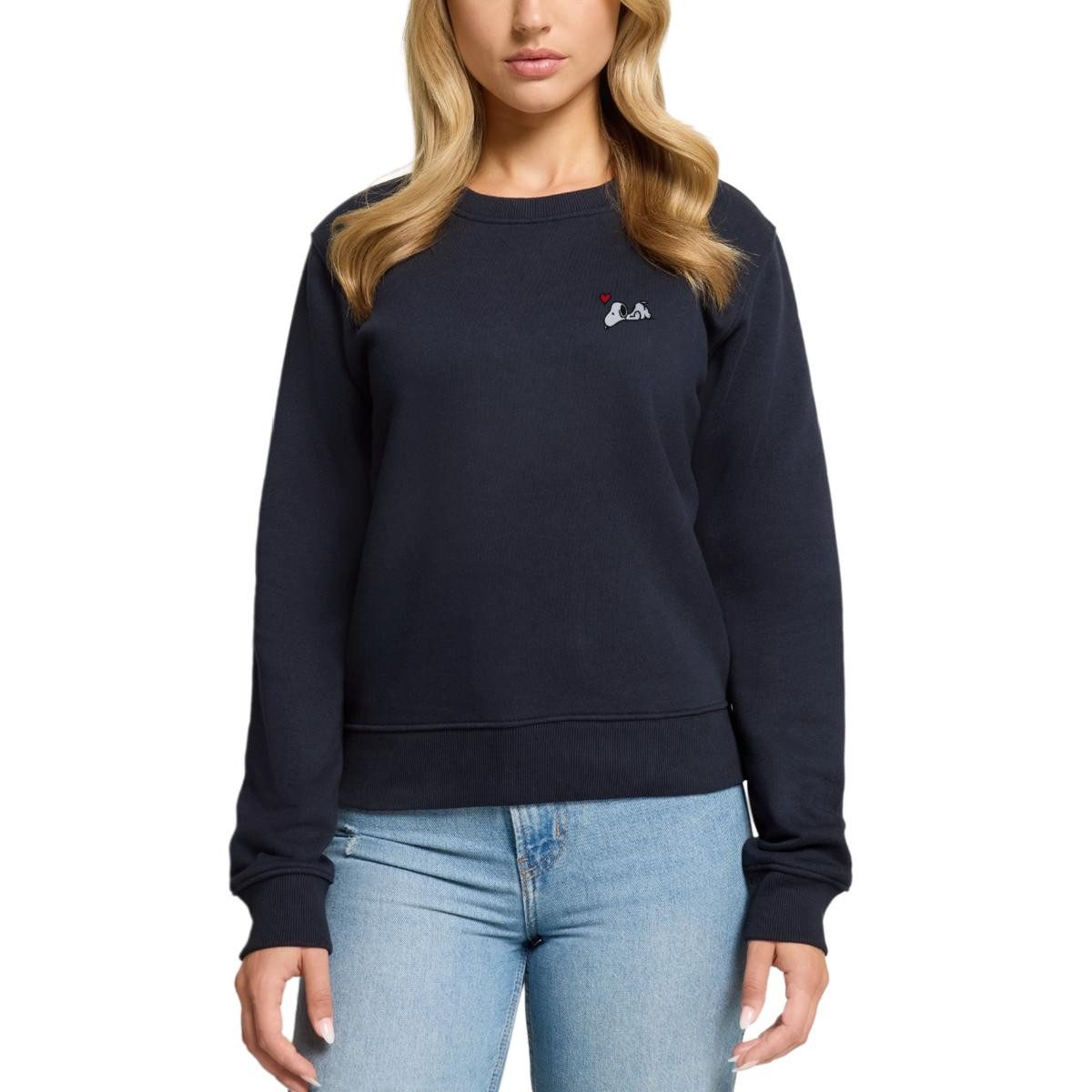 Spreadshirt Sweatshirt Peanuts Snoopy Liebe Herz Love Stick Damen Premium Pullover (1-tlg)