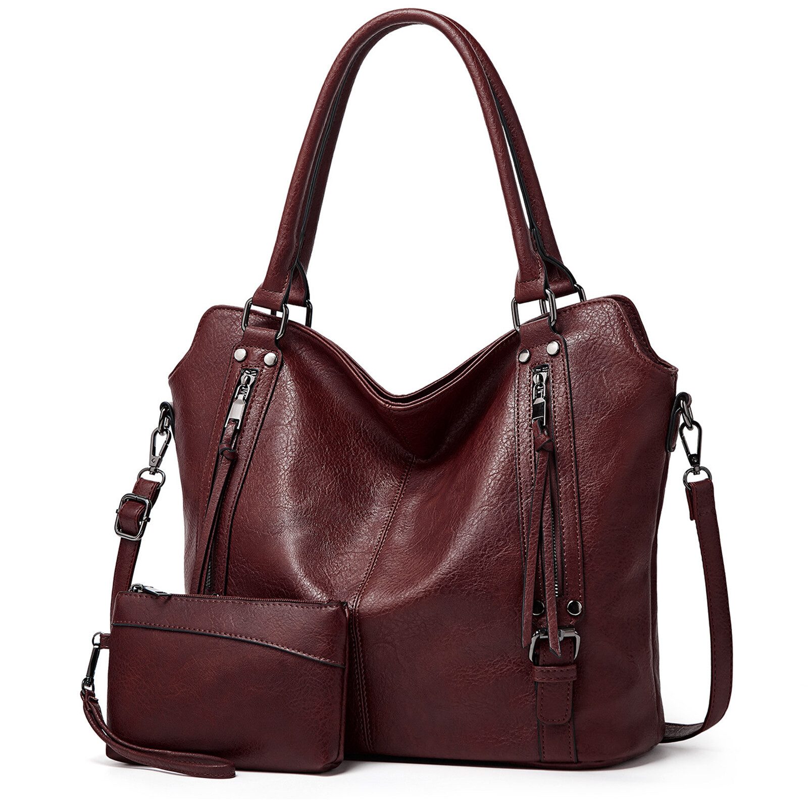 Umhängetasche Henkeltasche Damen Handtasche Shopper Leder Umhängetasche