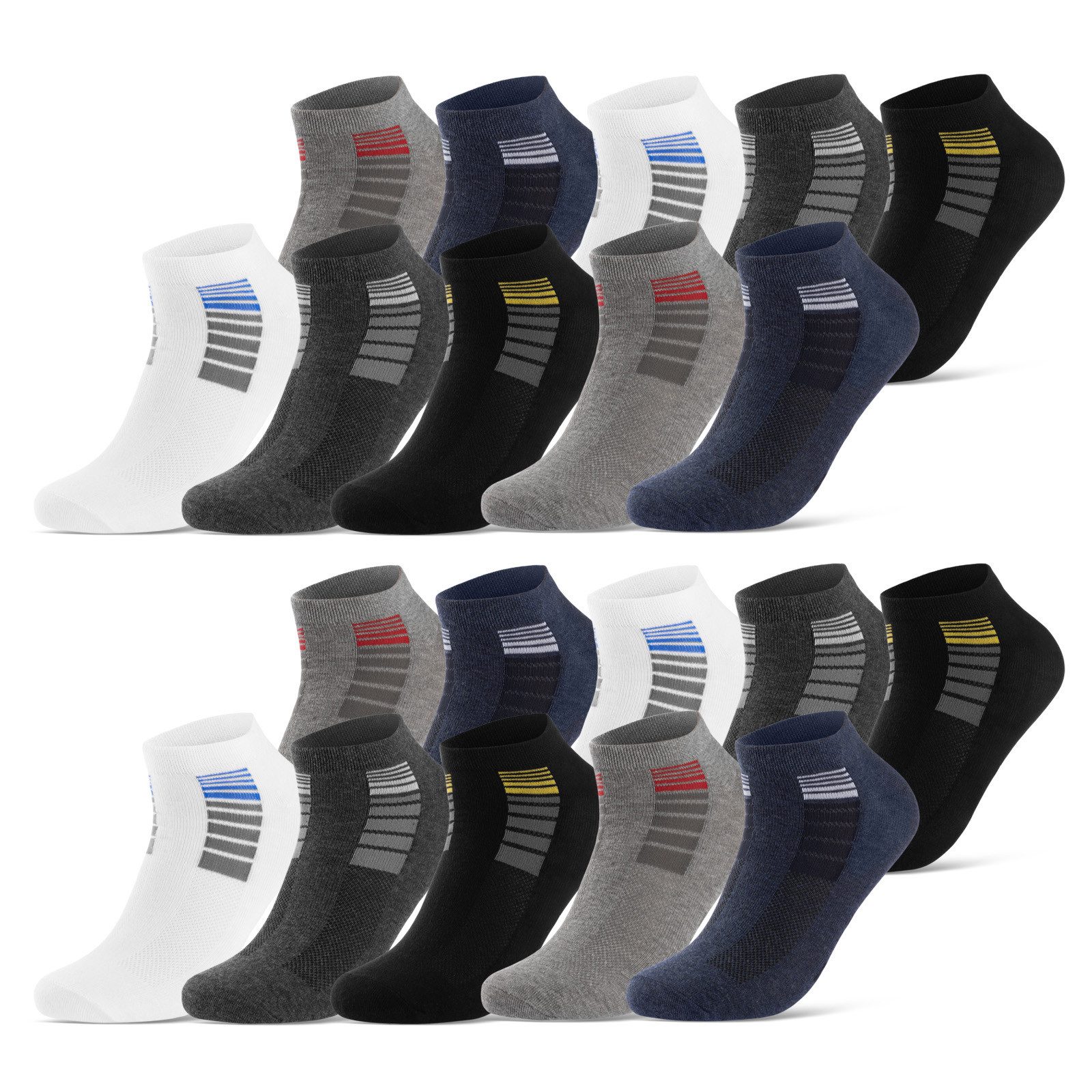 Sneakersocken 8, 12 oder 20 Paar Sneaker Socken SPORT