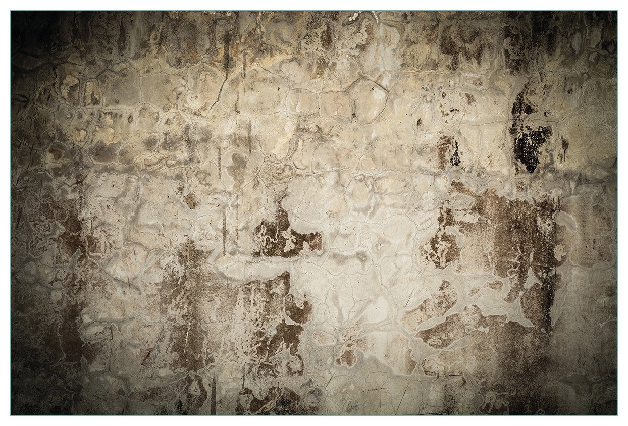 Wallario Küchenrückwand Alte schmutzige Wand aus Beton mit abblätternder Farbe, (1-tlg)