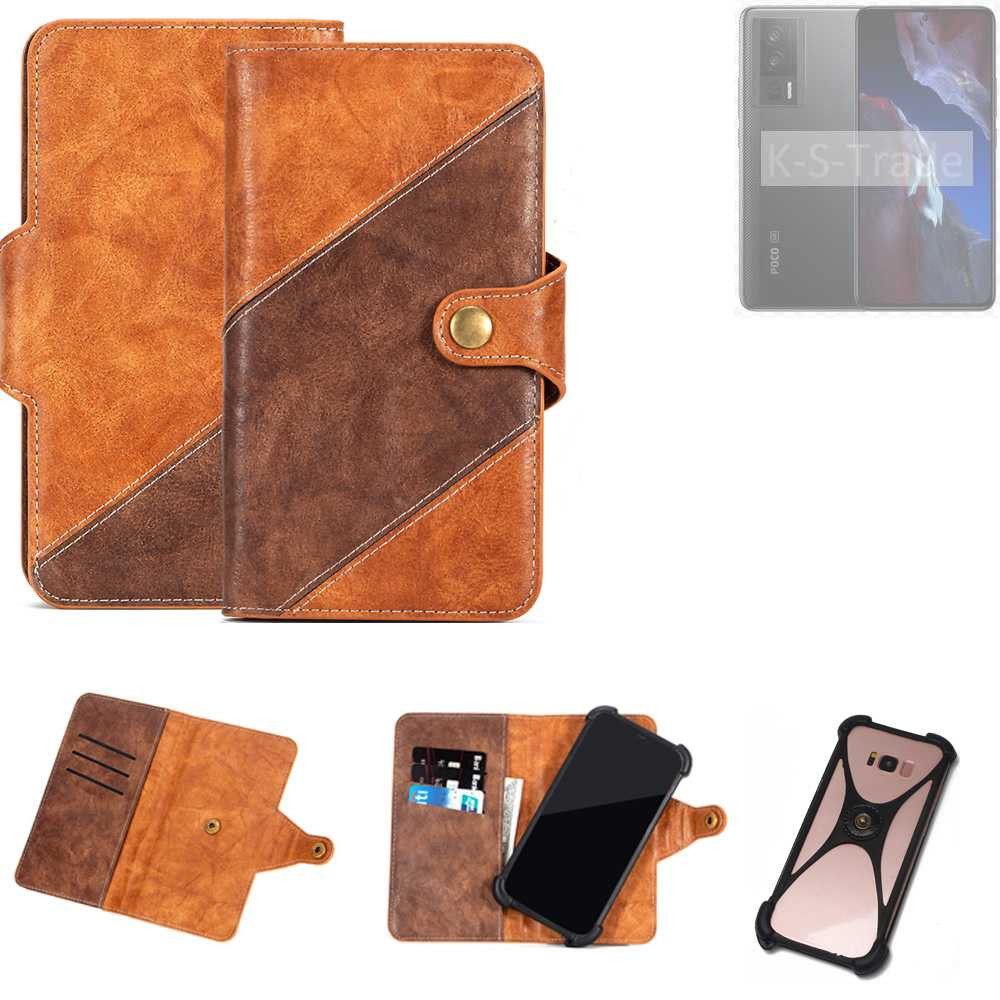 K-S-Trade Handyhülle für POCO F5 Pro, Handyhülle Schutzhülle Bookstyle Case Wallet-Case Cover