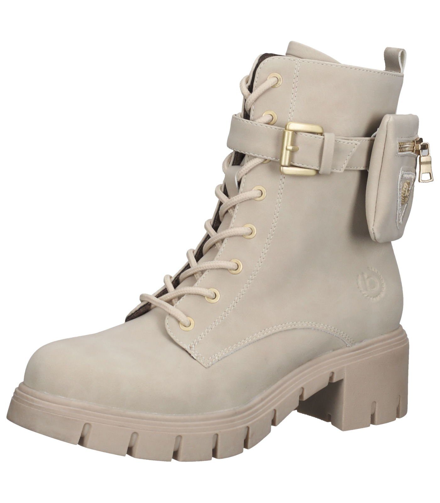 Bugatti Damen-Stiefelette 435-ane32, Schwarz - Mit Klobiger Sohle, Lasche Für Einfaches Anziehen, Moderner Look