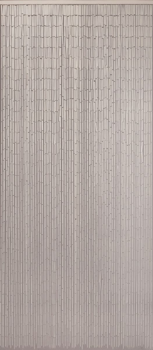 CONACORD Türvorhang Decona Dekovorhang weiß, Hakenaufhängung, halbtransparent, 90 x 200 cm, Bambus - blickdicht dank hoher Stranganzahl