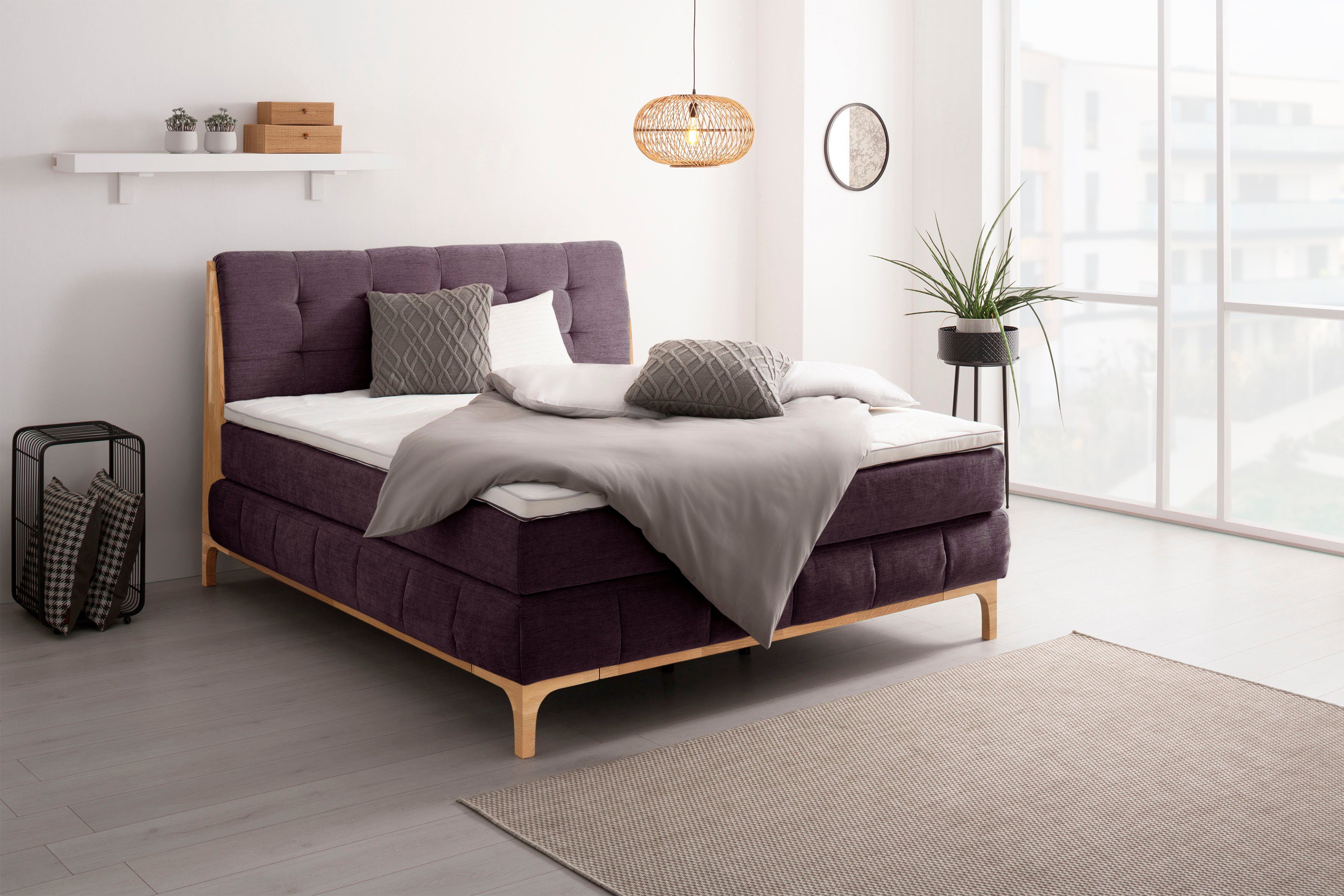 OTTO home Boxspringbett Jelle (5-St), zertifizierte, recycelte Bezugsstoffe, verschiedene Ausführungen
