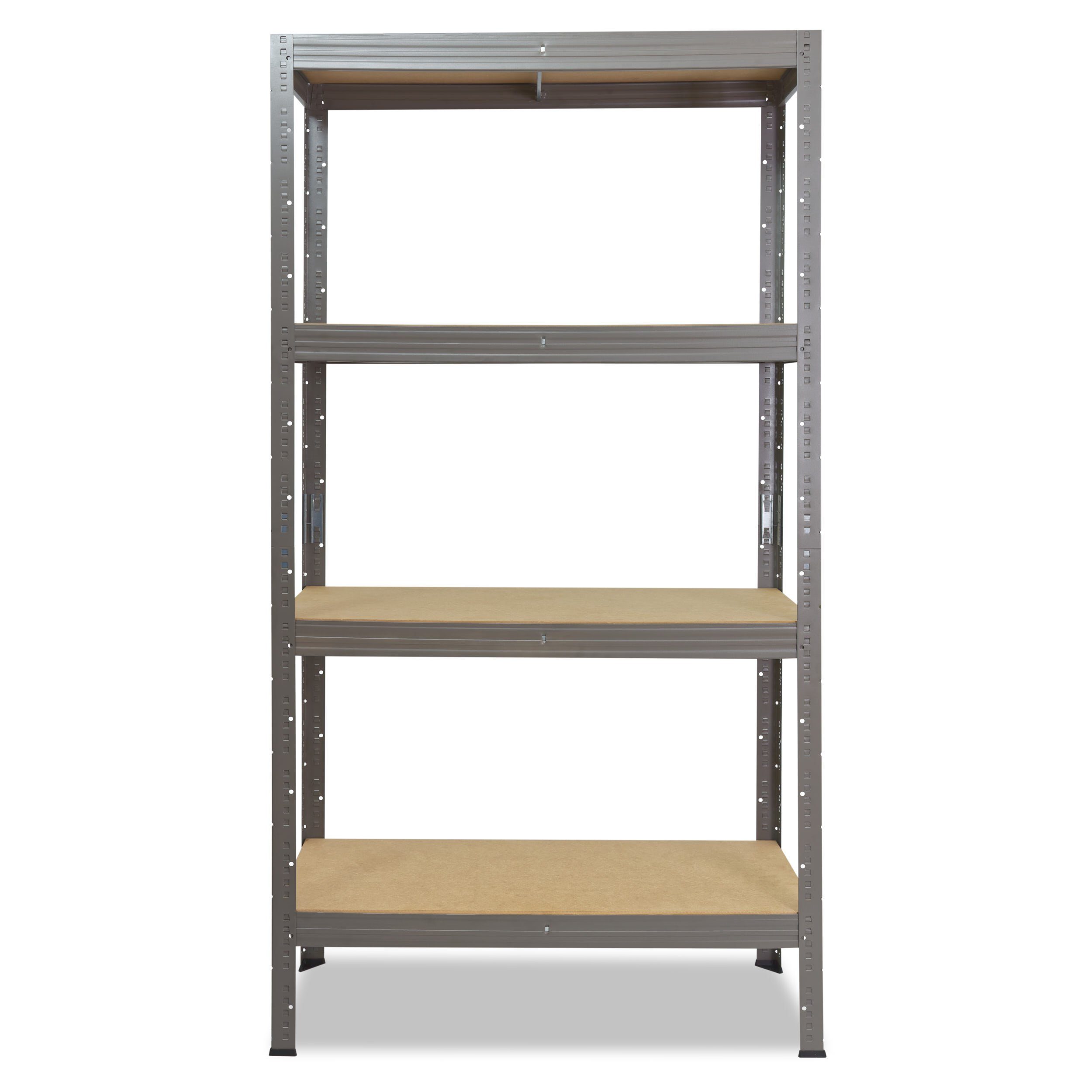 PROFI, Garagenregal, grau, Schwerlastregal Werkstattregal Metall mit 4 200kg als Metallregal Tragkraft, Kellerregal, shelfplaza Steckregal 180x90x40cm & Regale Böden Regal je Lagerregal,