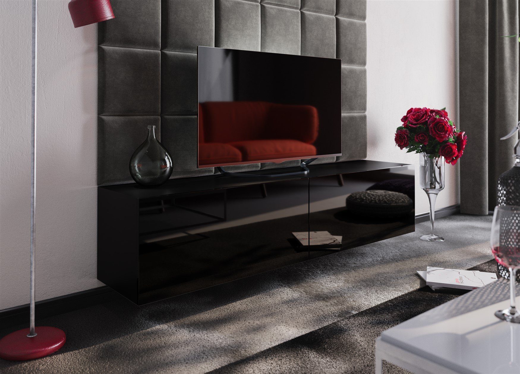 Fun Möbel Wohnwand Mediawand Wohnwand - NEXI XL 11 - Hochglanzfronten, (Set, 2-St)