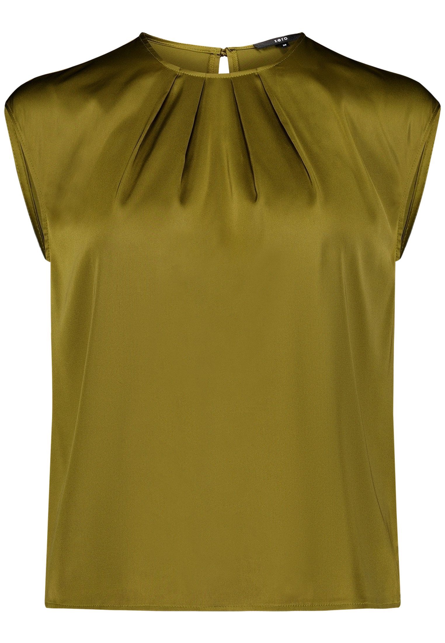Zero Satinbluse Damen mit Rundhalsausschnitt