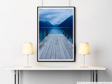 Sinus Art Poster 60x90cm Landschaftsfotografie Poster Einsamer Steg am See