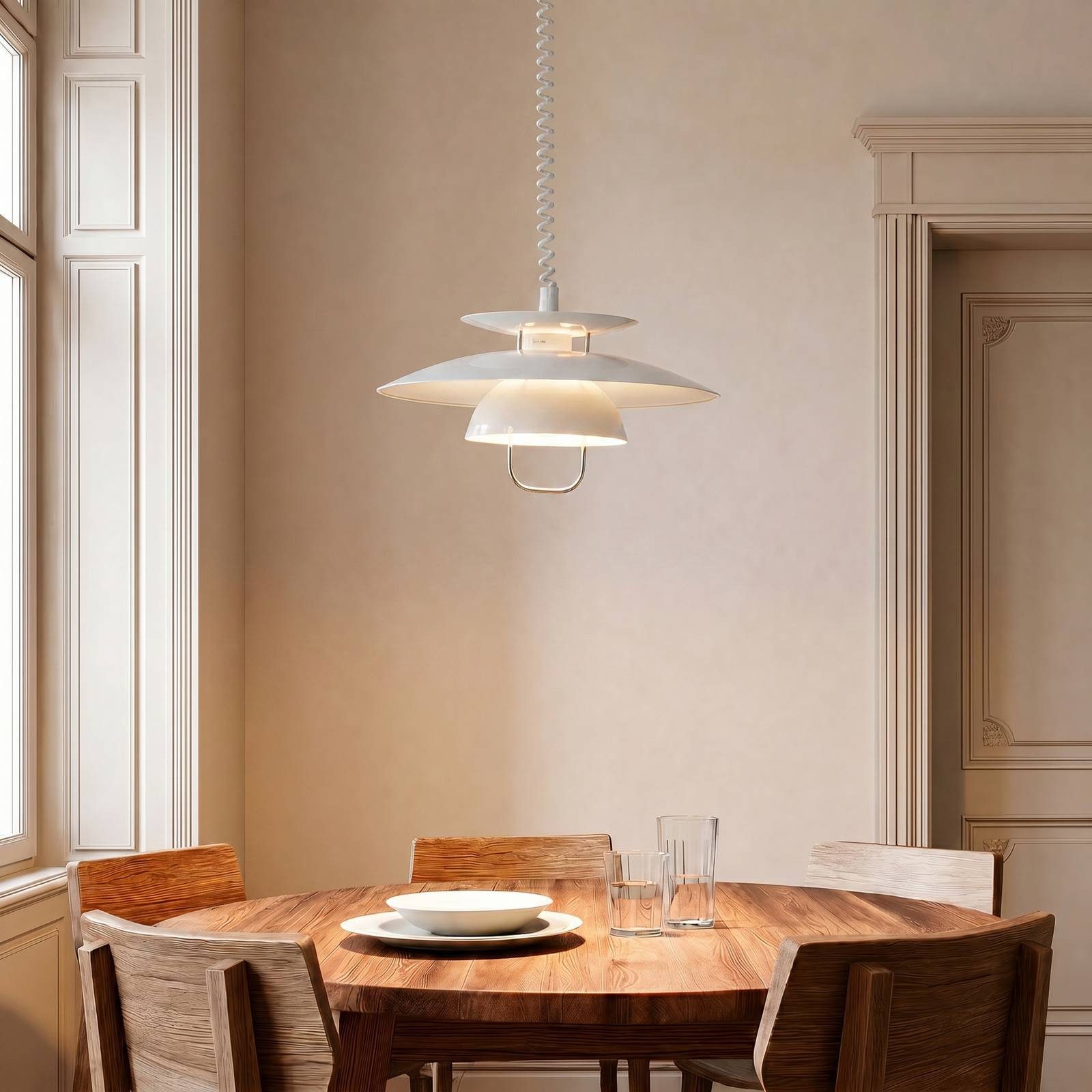 Lindby Hängeleuchte Nadija, Metall, Weiß IP20, 1 x 60 W