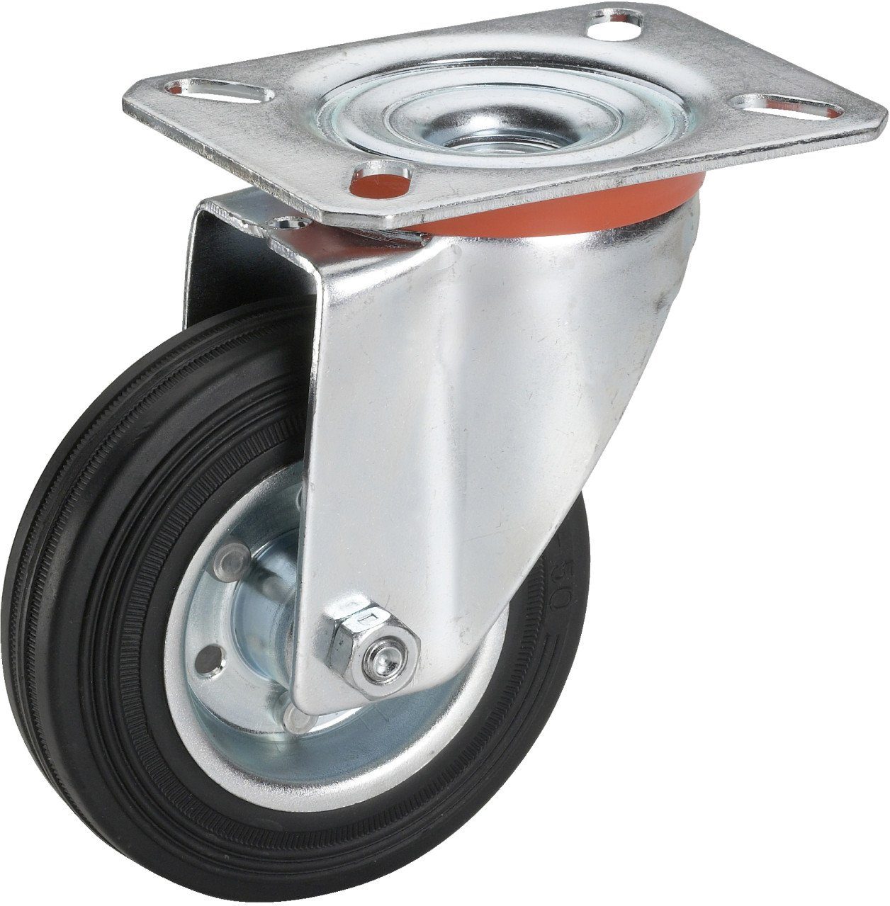 Dörner + Helmer Möbelrolle Lenkrolle mit Platte 100 x 30 mm, Tragkr. 70 kg