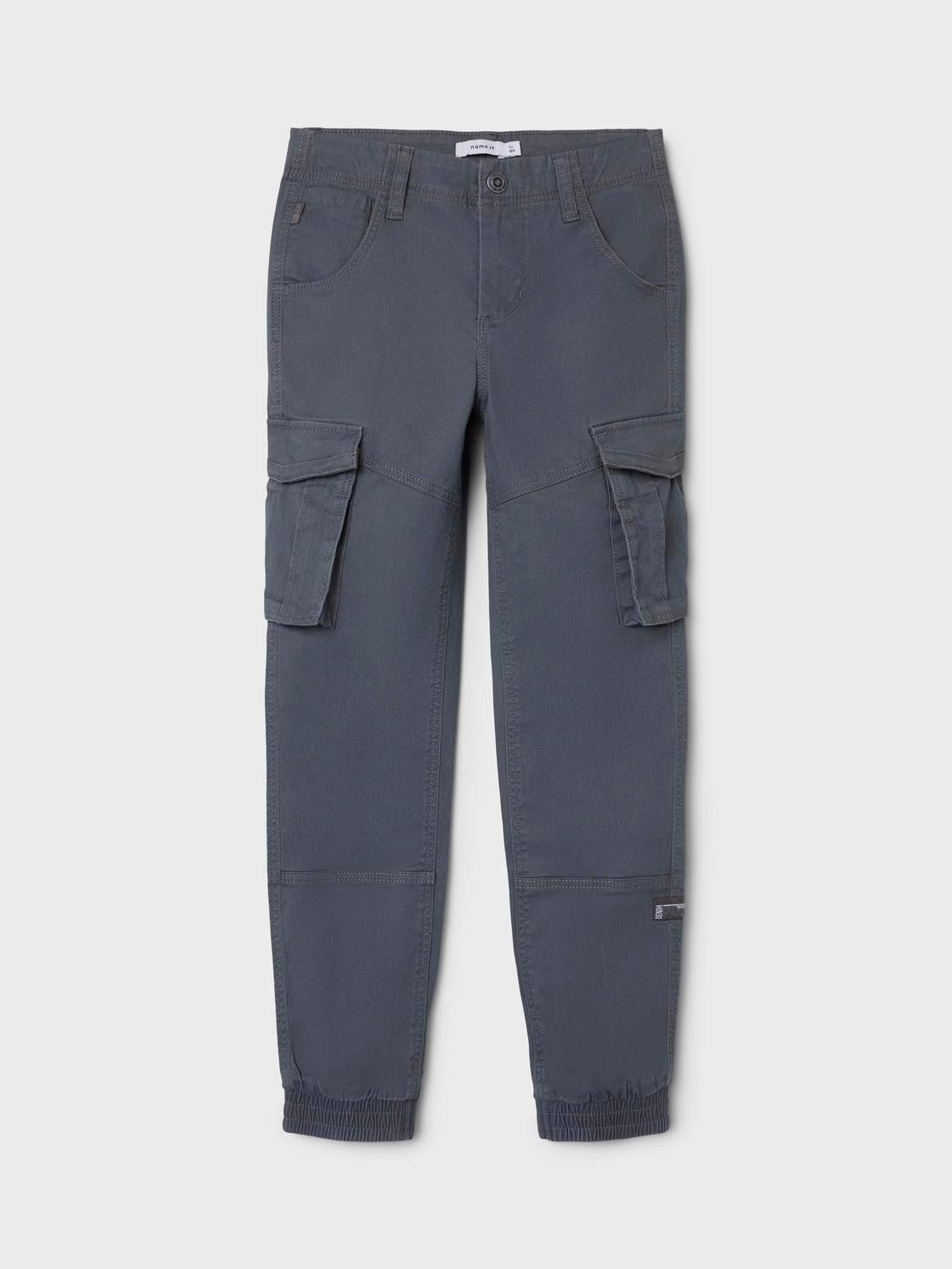 Name It Cargohose Cargo für Freizeithose NKMRYAN für Baumwolle Regular Fit unifarben elastisch Reißverschluss