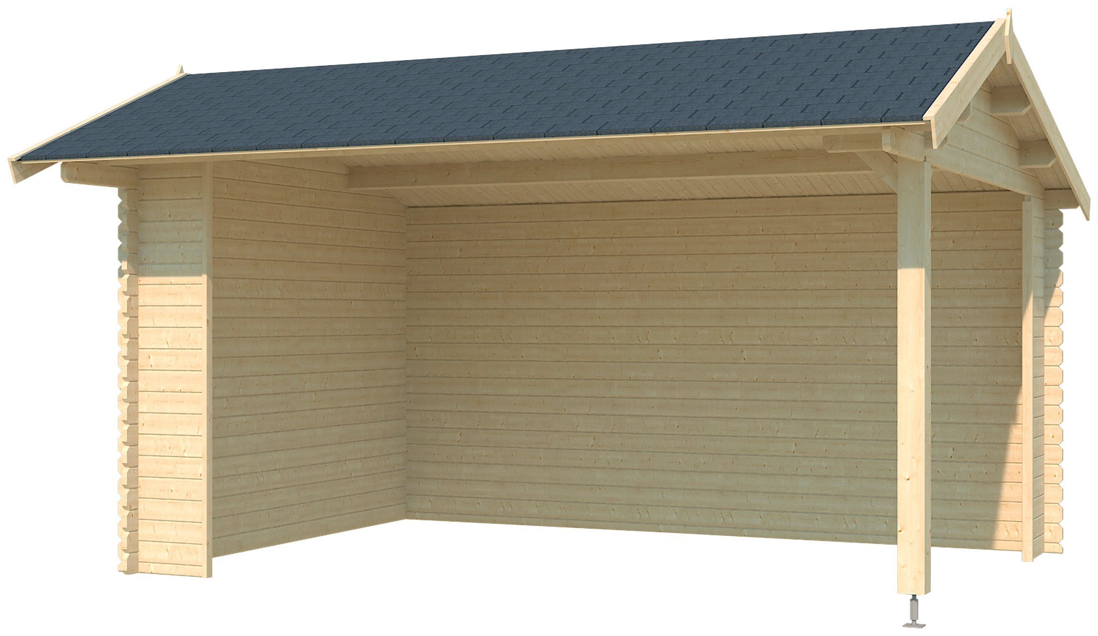 LASITA MAJA Gartenhaus Unterstand/Lounge San Diego, BxT: 445x389 cm, Unterstand / Lounge 34mm, Fundamentmass 4250x3000, Naturbelassen