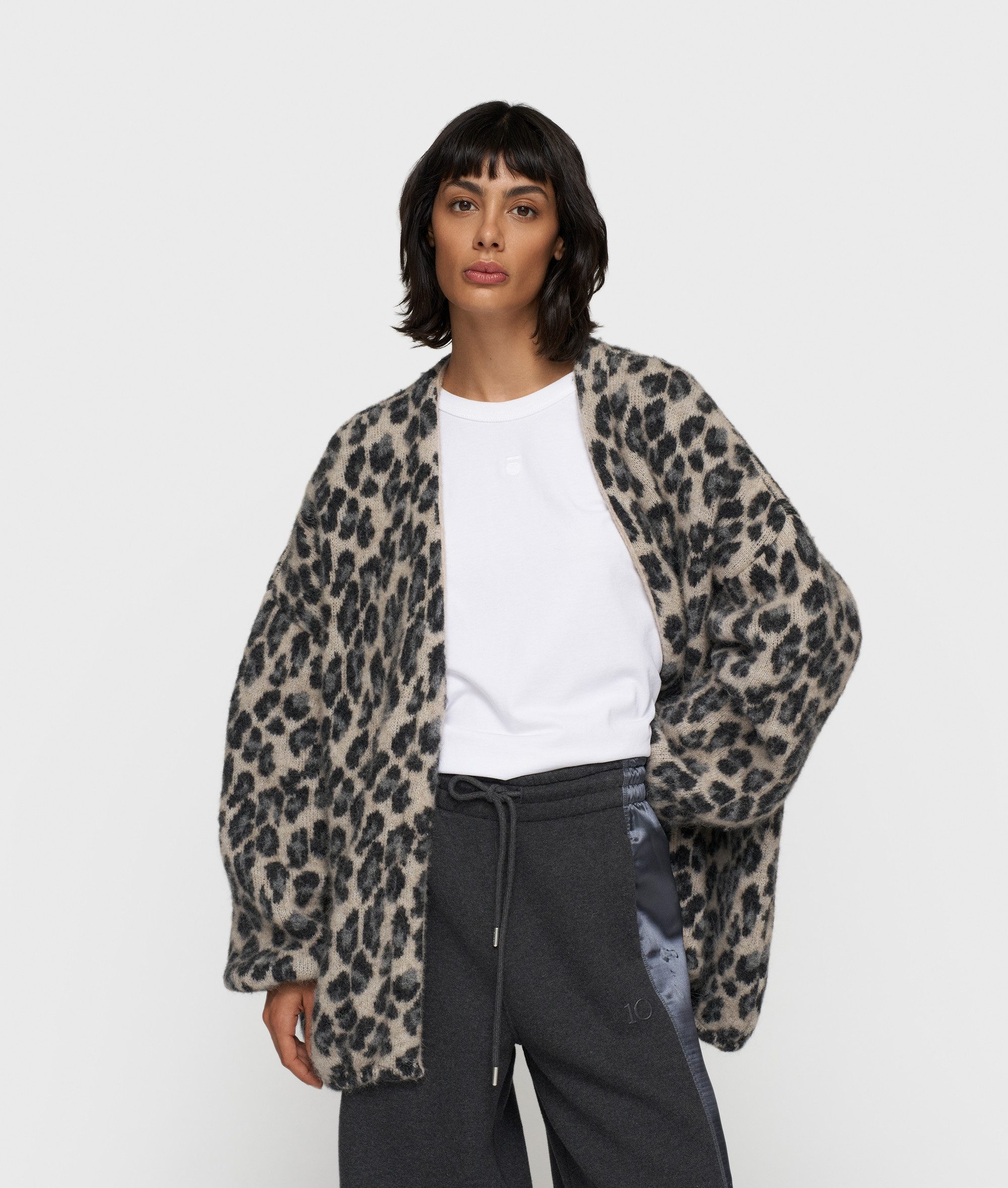 10DAYS T-Shirt knit cardigan leopard