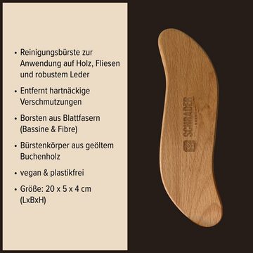 Schrader Schuhputzbürste Schuhbürsten-Set - 3 Bürsten -, Reinigungsbürsten aus Buchenholz zur Schuhpflege - Made in Germany