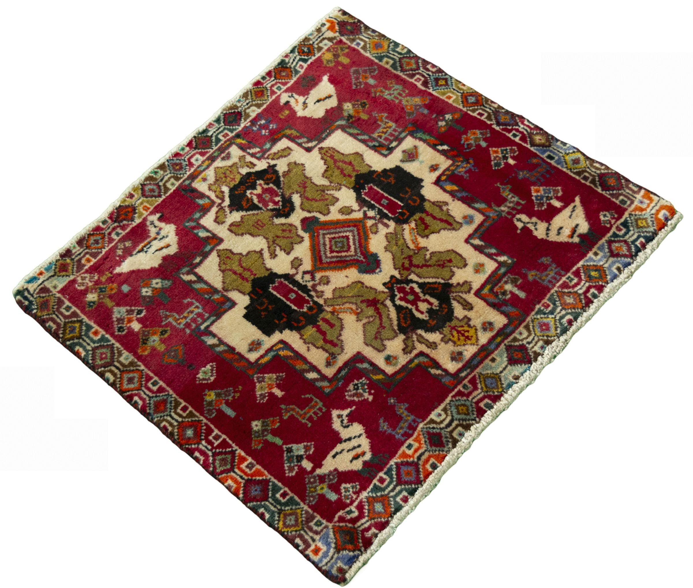 Nain Trading Orientteppich Shiraz 64x57 Handgeknüpfter Orientteppich / Perserteppich, rechteckig, Höhe: 10 mm