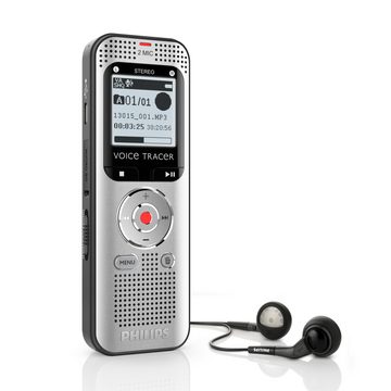 Philips DVT2010 Audiorecorder Digitales Aufnahmegerät (8GB, 40 Stunden Batterielaufzeit, UKW Radio)