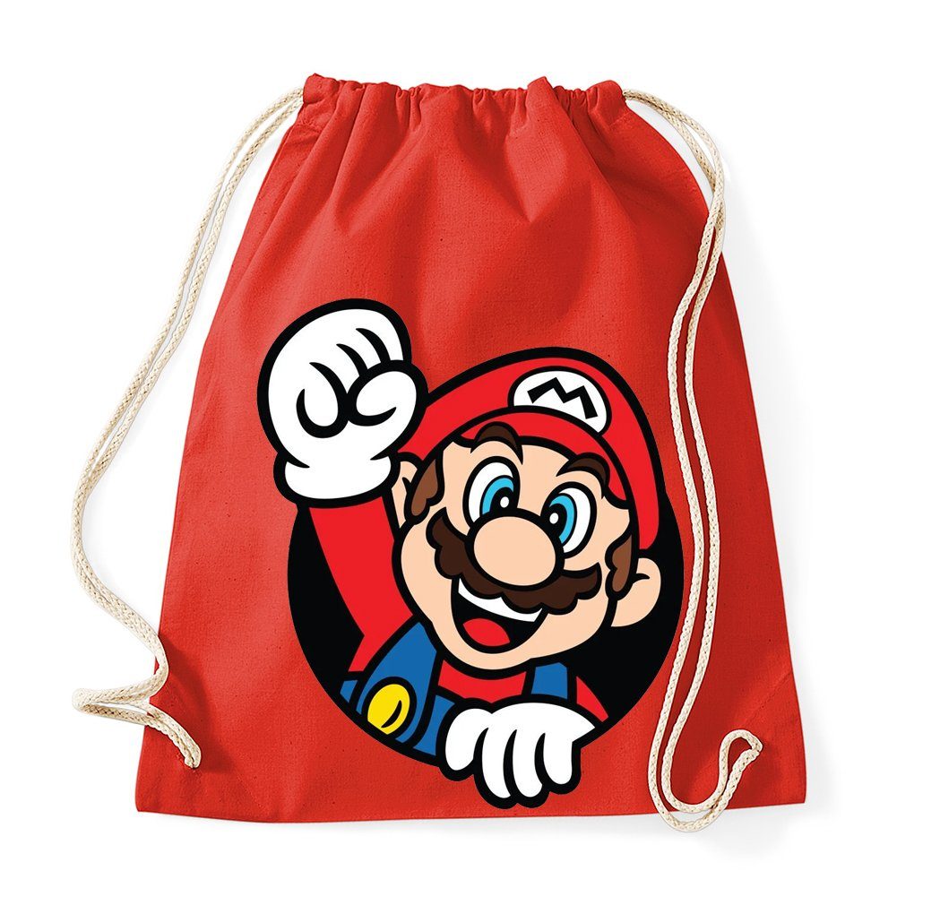 Blondie & Brownie Turnbeutel aus Baumwolle Mario Faut Retro Konsole Gaming, Super Mario Turnbeutel aus Baumwolle Retro Gaming langlebig stylisch