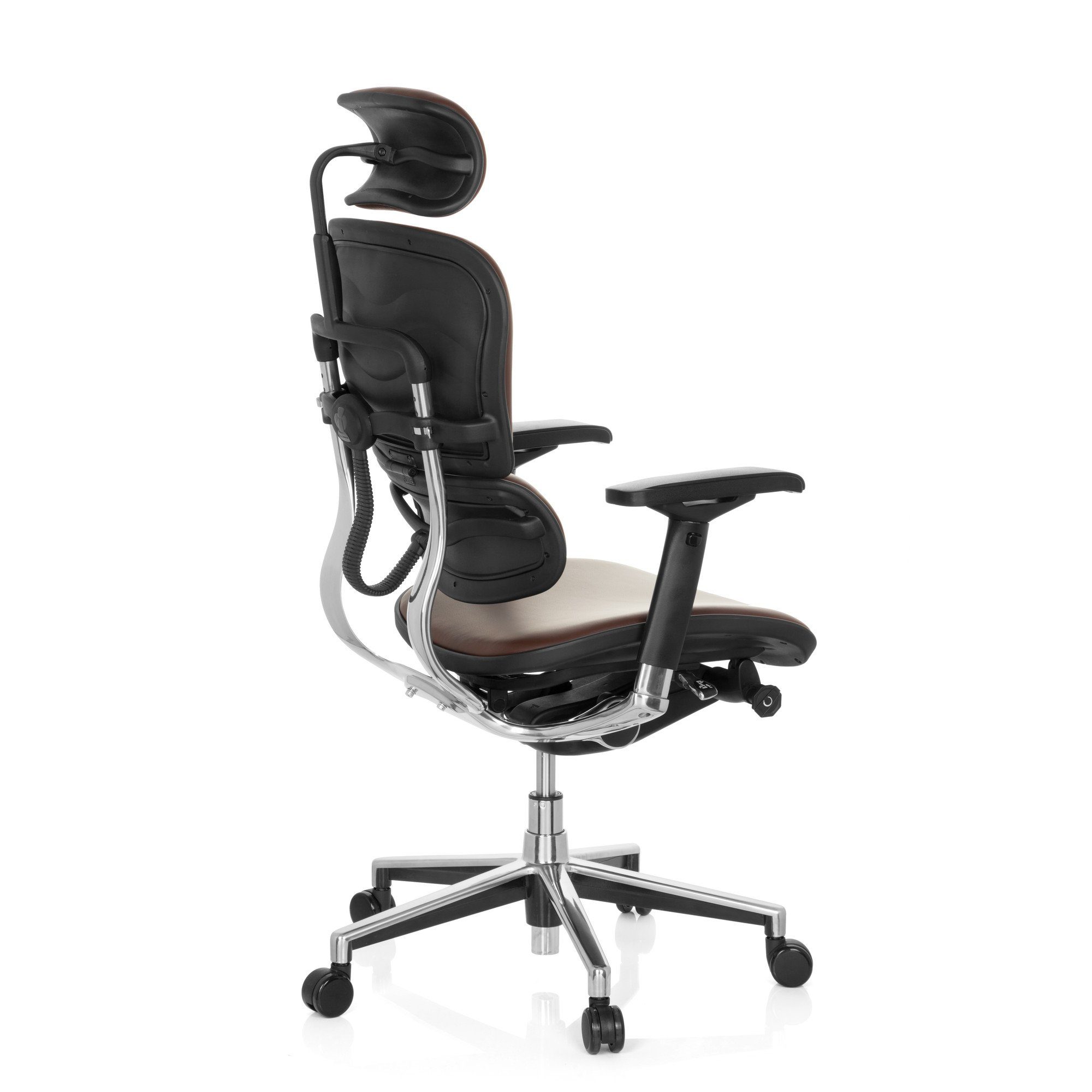 hjh OFFICE ergonomisch Bürostuhl Leder Dunkelbraun ERGOHUMAN Drehstuhl Chefsessel Luxus (1 St)