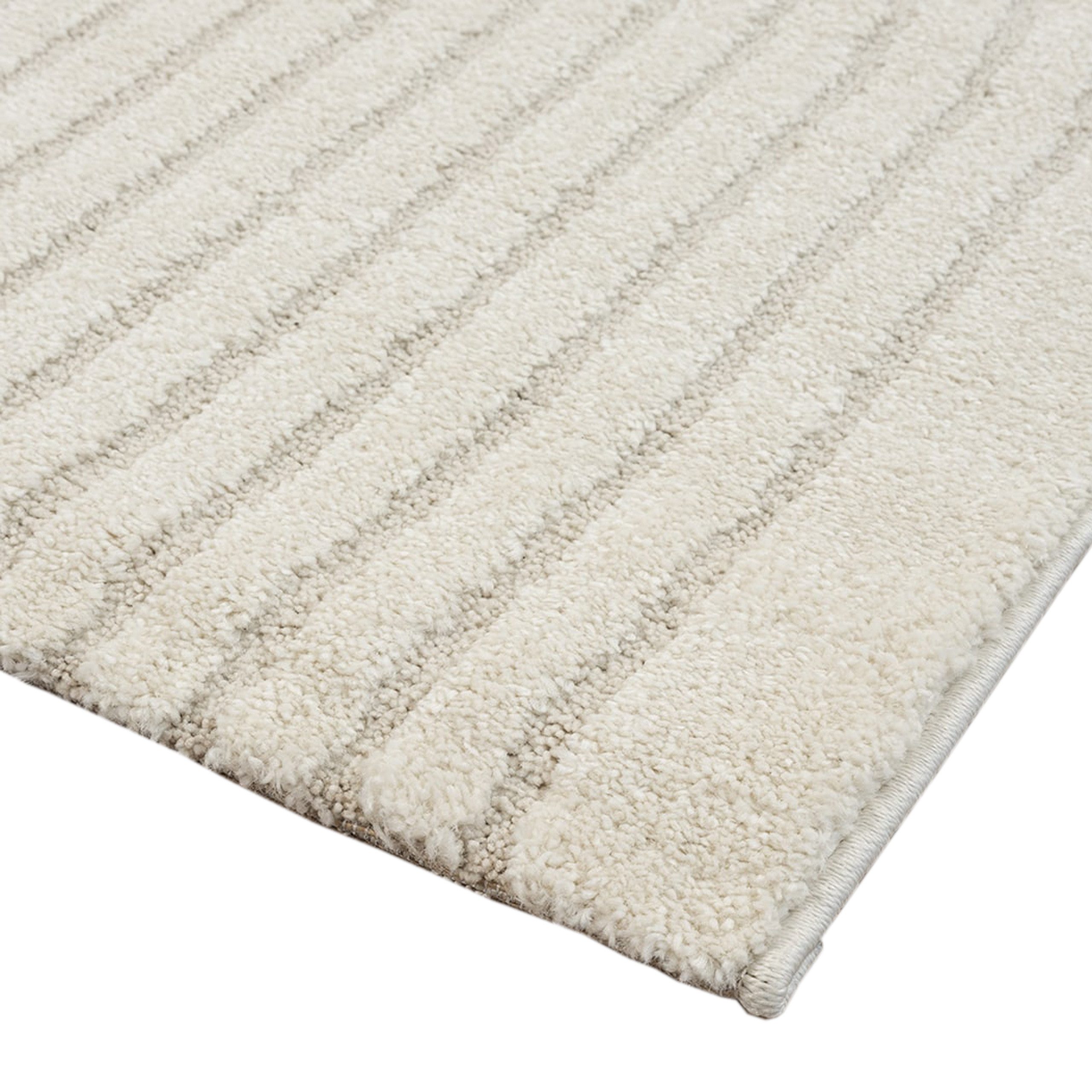 TeppichHome24 Teppich Schlafzimmer Wohnzimmer Teppich Hoch- Tiefeffekt Bogenmuster Creme, rechteckig, Höhe: 12 mm – Bild 4 von 5