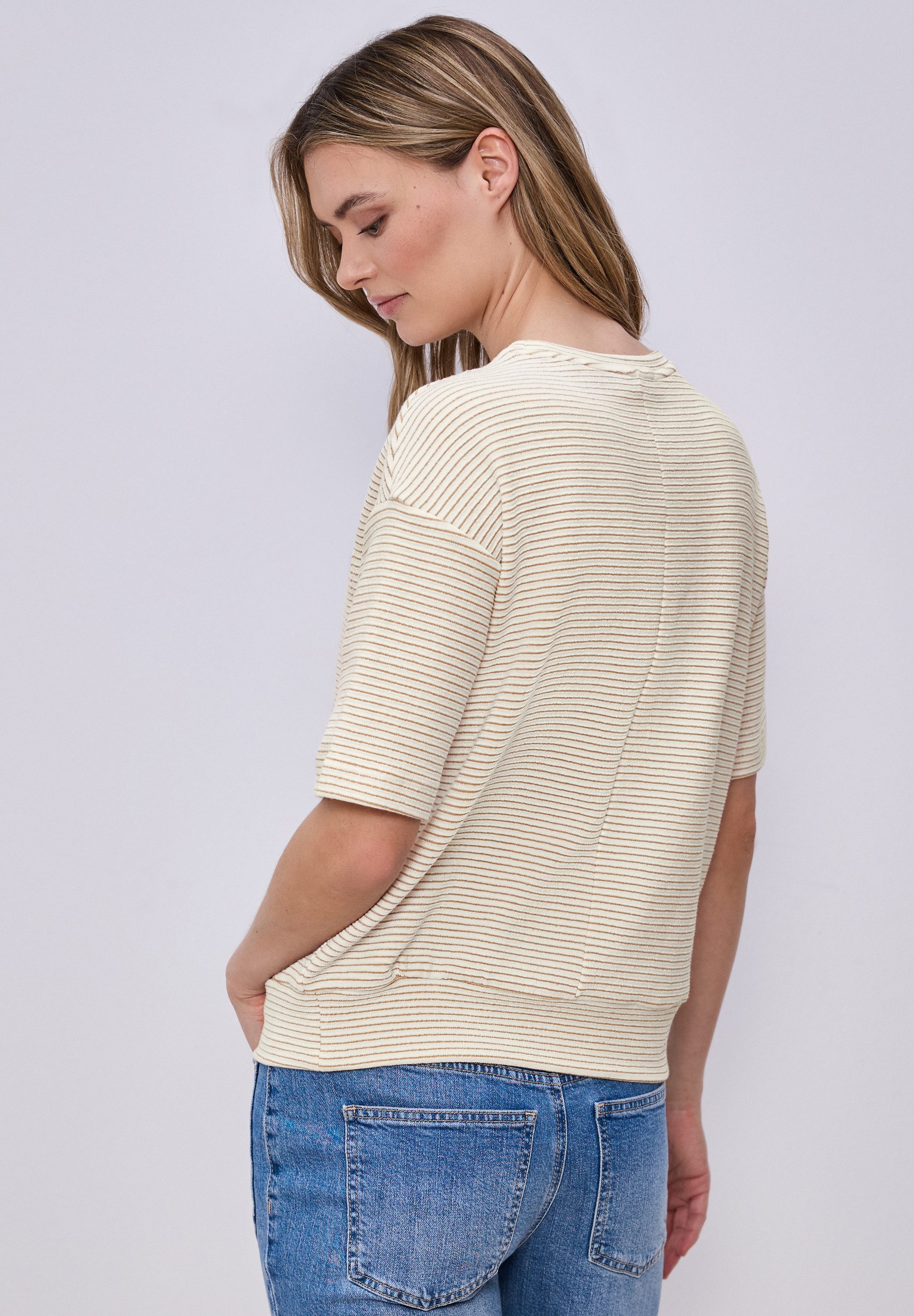 STREET ONE Kurzarmshirt mit Struktur Muster günstig online kaufen