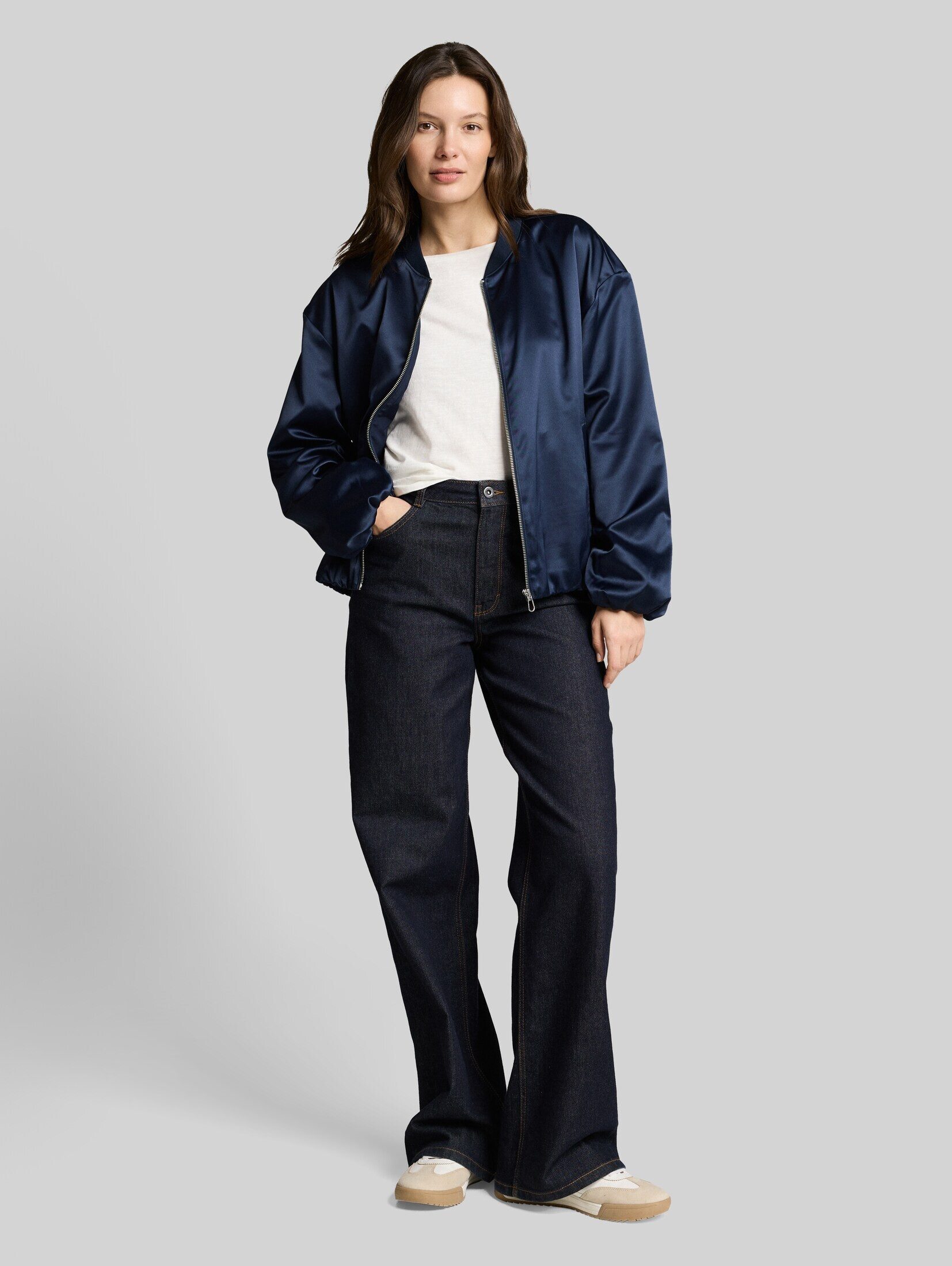 TOM TAILOR Sommerjacke Jacken Satin Blouson Jacke mit Bomberkragen – Bild 5 von 5