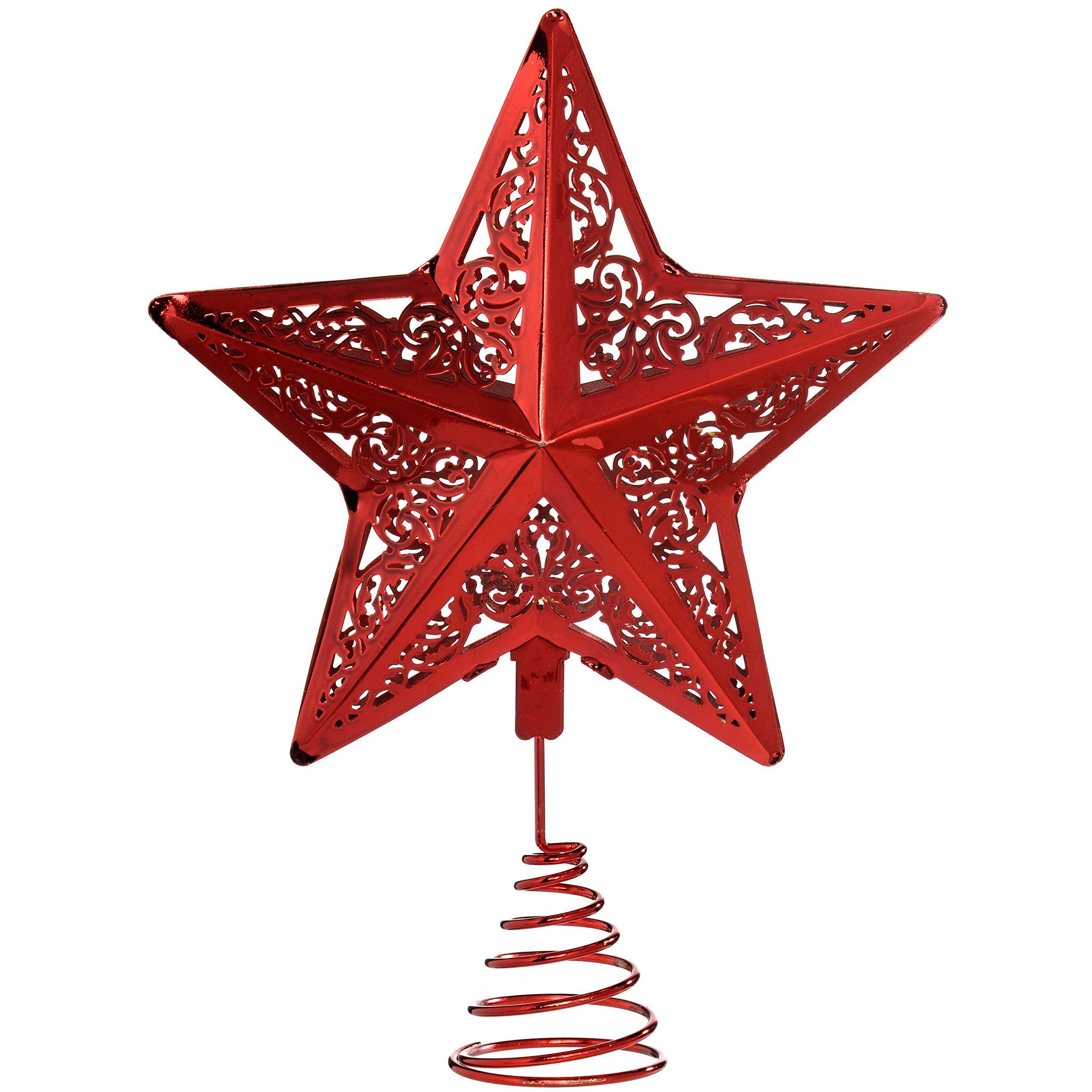 Coonoor Christbaumspitze für Weihnachtsdekoration Rot