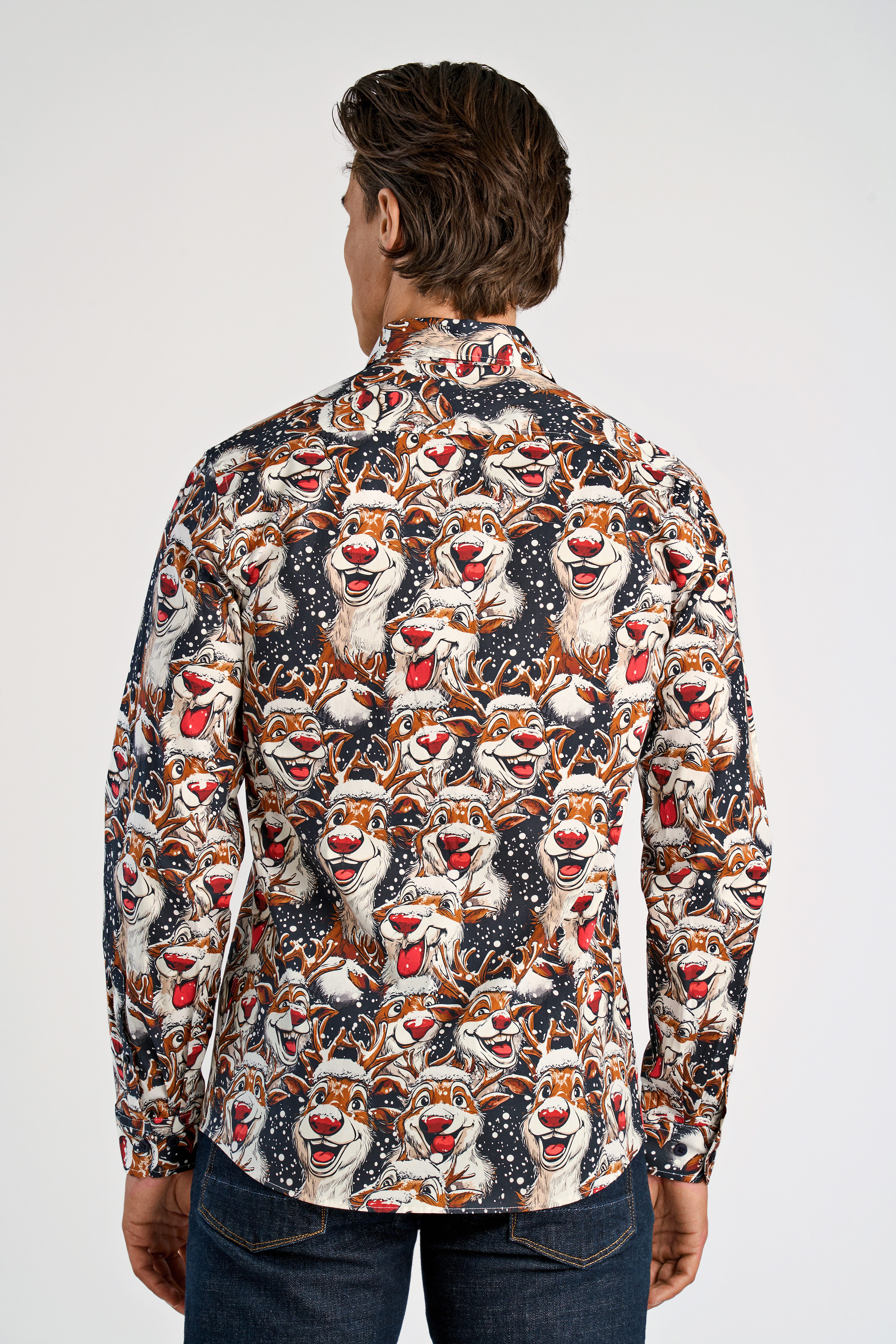 LINDBERGH Langarmhemd mit weihnachtlichem All-Over Print günstig online kaufen