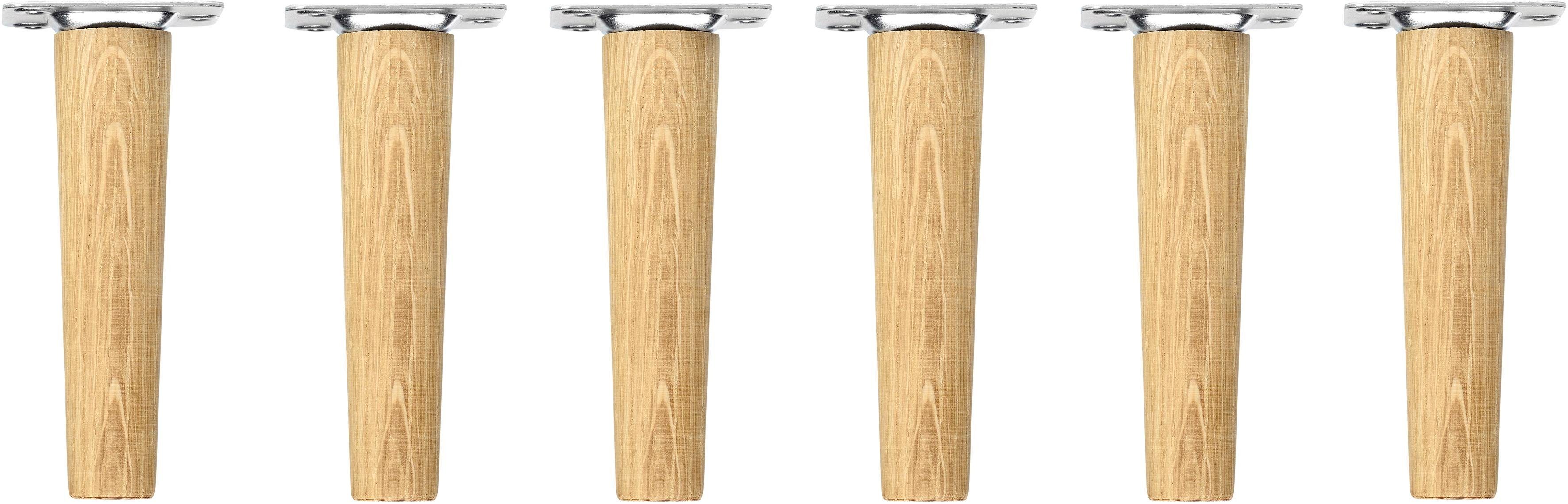 Hammel Furniture Möbelfuß Mistral Bein, Stützfuß, (6 stk), Holz, in mehreren Farben, Höche: 14 cm
