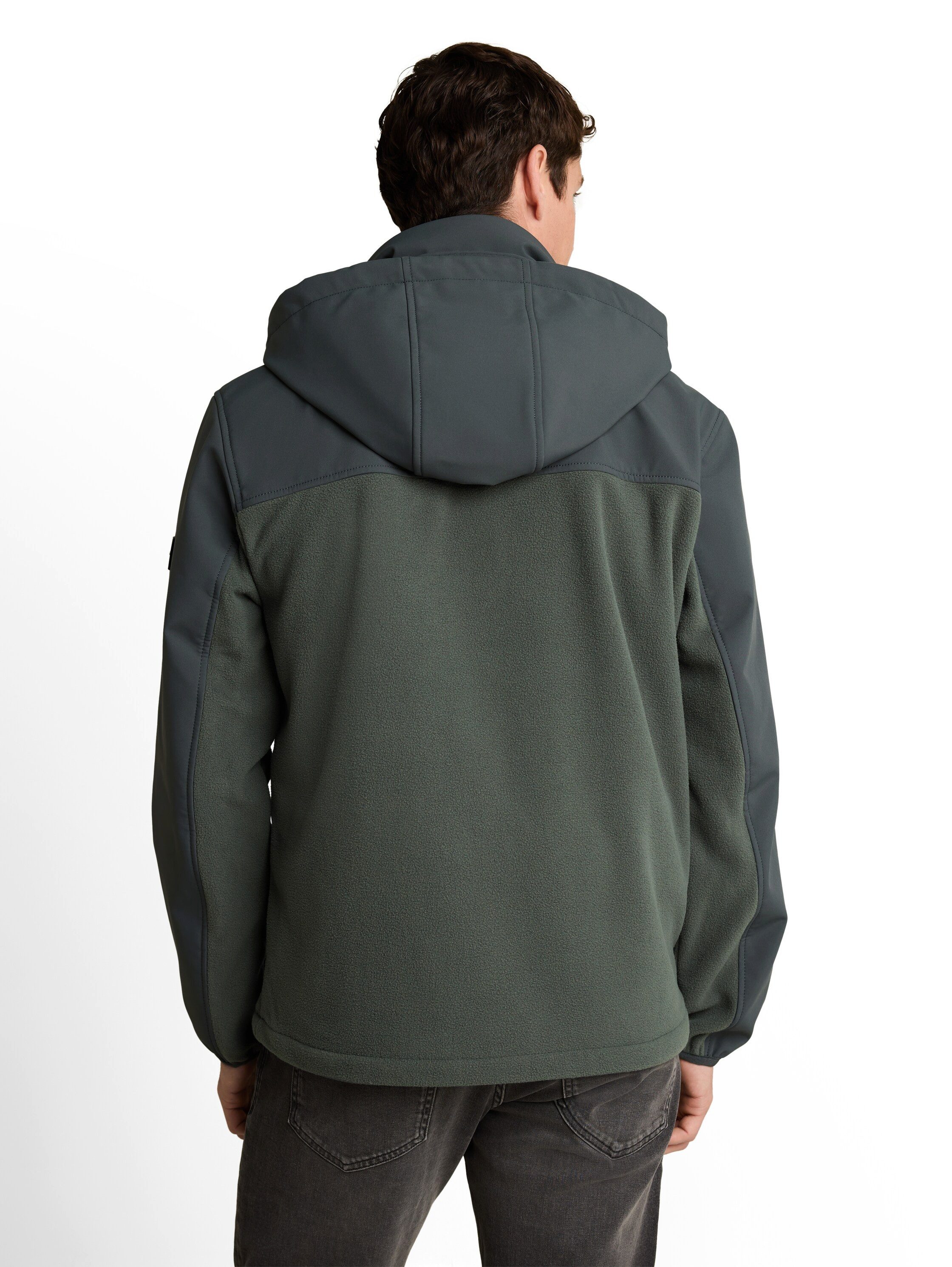 TOM TAILOR Softshelljacke mit Fleece-Einsatz und Kapuze