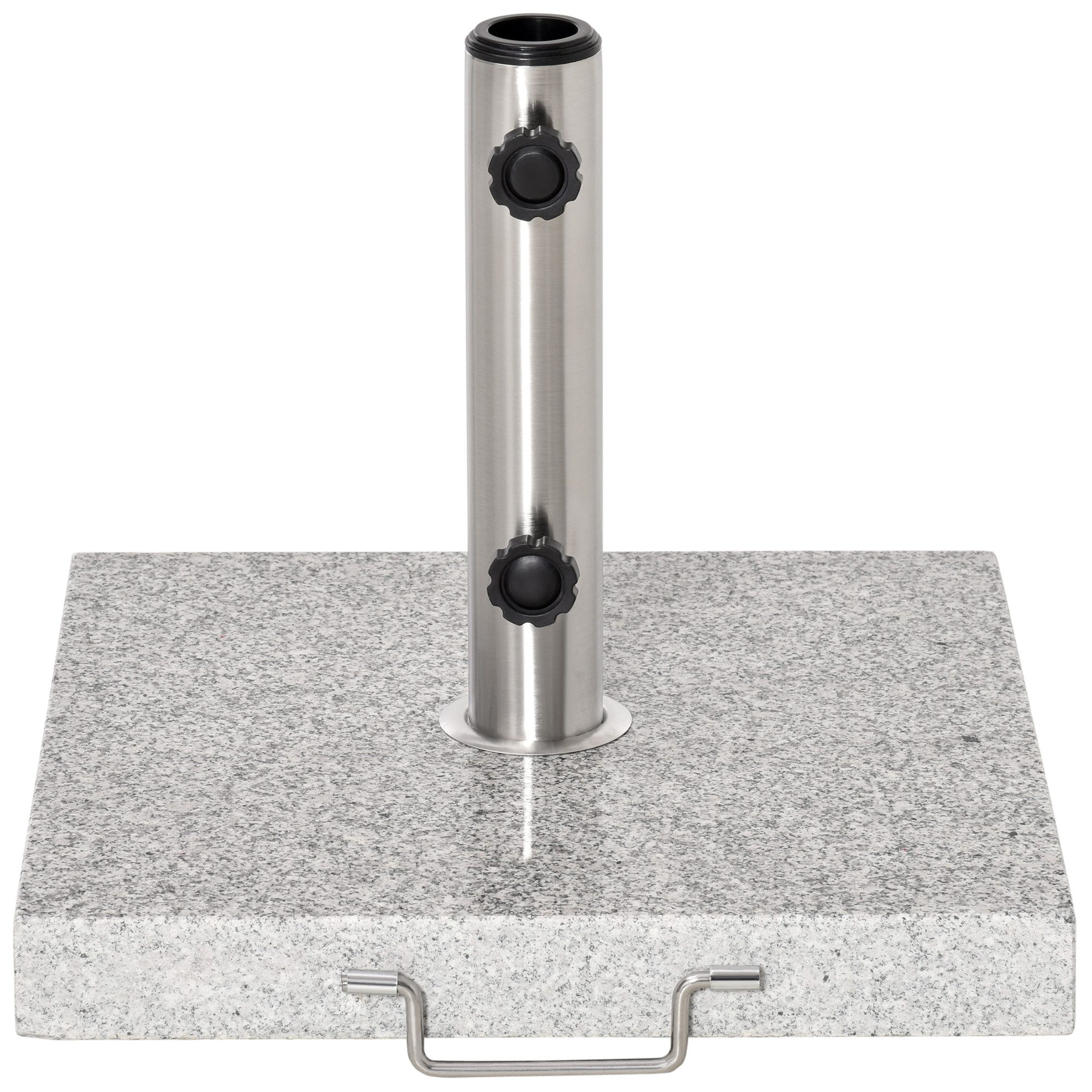 MC Star Schirmständer Mobiler Sonnenschirmständer 28kg Marmor Edelstahl 42x42x36cm (stabiler Schirmfuß für Garten & Terrasse)