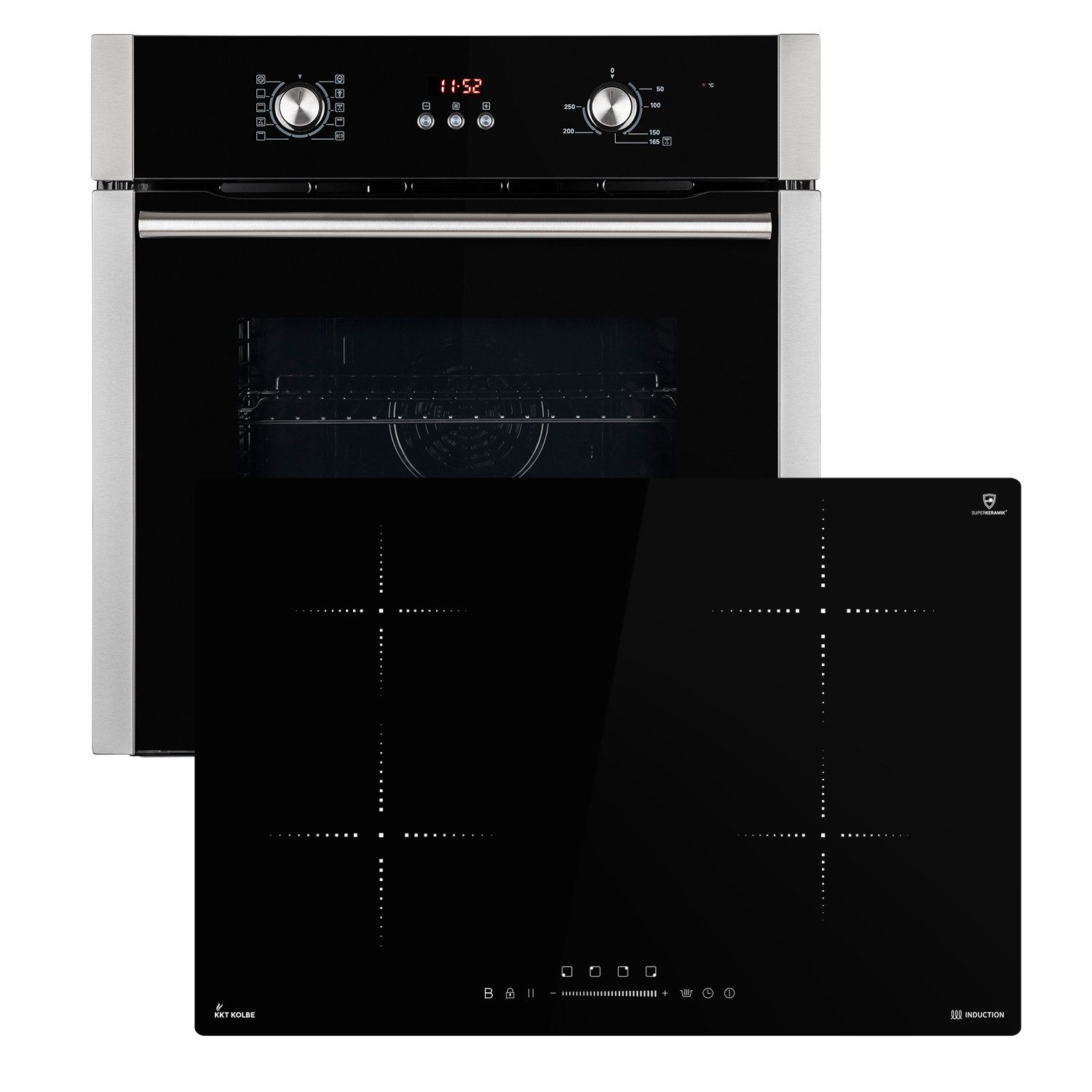 KKT KOLBE Backofen-Set Backofen und Induktionskochfeld SET8805IH877RL, Herdset / Heißluft / Kochmulde / Einbaubackofen