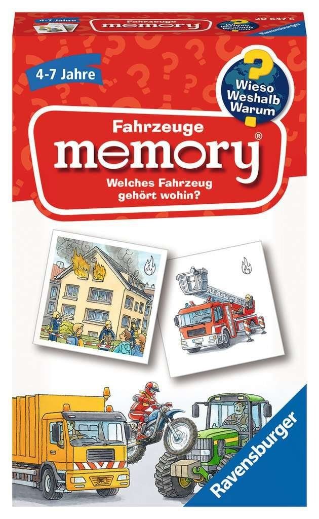 Ravensburger Spiel Mitbringspiel WWW Fahrzeuge Memory 206476