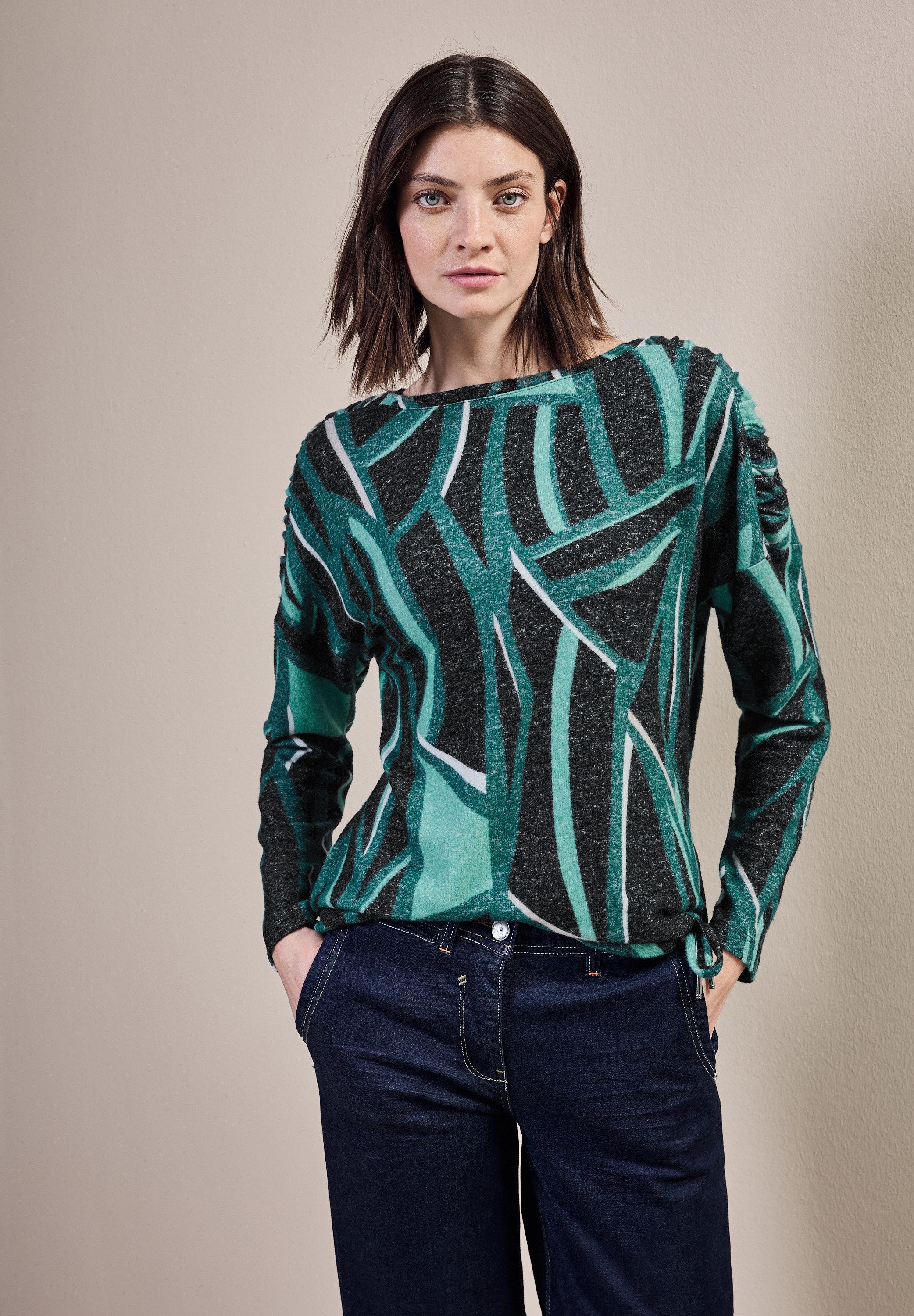 CECIL Langarmshirt mit U-Boot-Ausschnitt günstig online kaufen