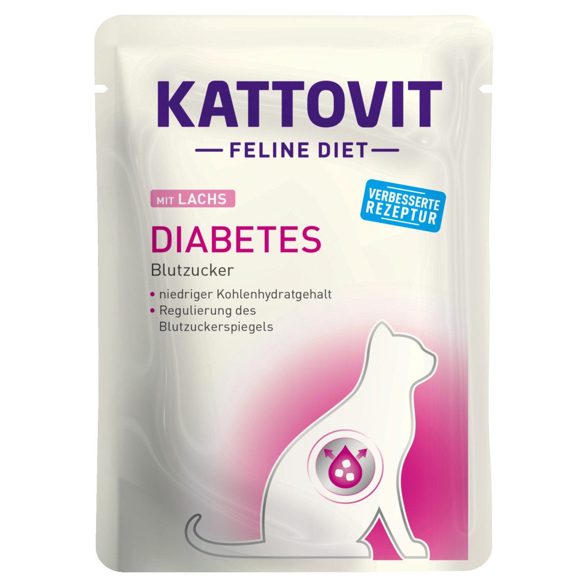 Kattovit Feline Diet Diabetes Lachs 85 g - 24 Stück, für: Katze