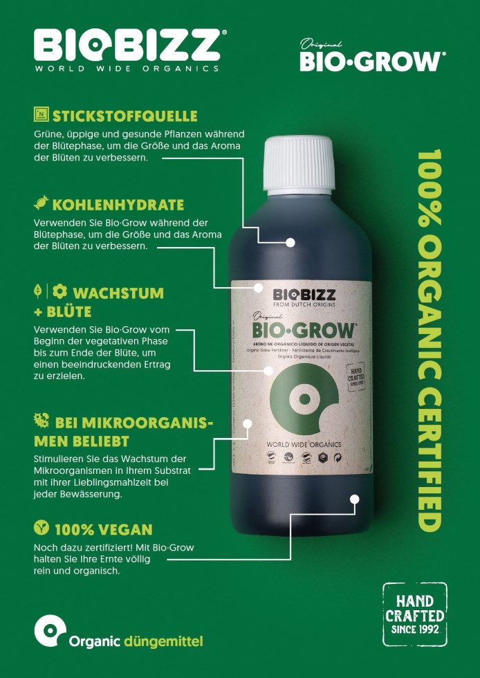 Biobizz Pflanzendünger BioBizz Dünger Bio-Grow 5 L, Bio