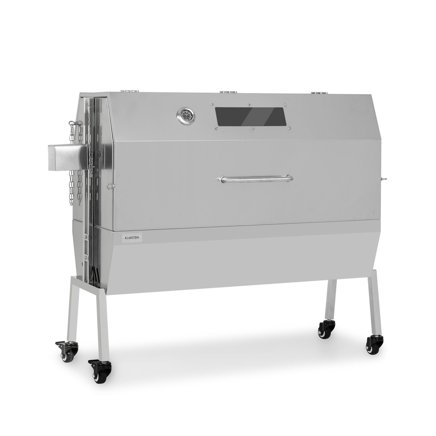 Klarstein Holzkohlegrill Sauenland Pro XL, Set, Grillspieß mit Motor Grill Drehspieß mit Motor Spanferkel Grill