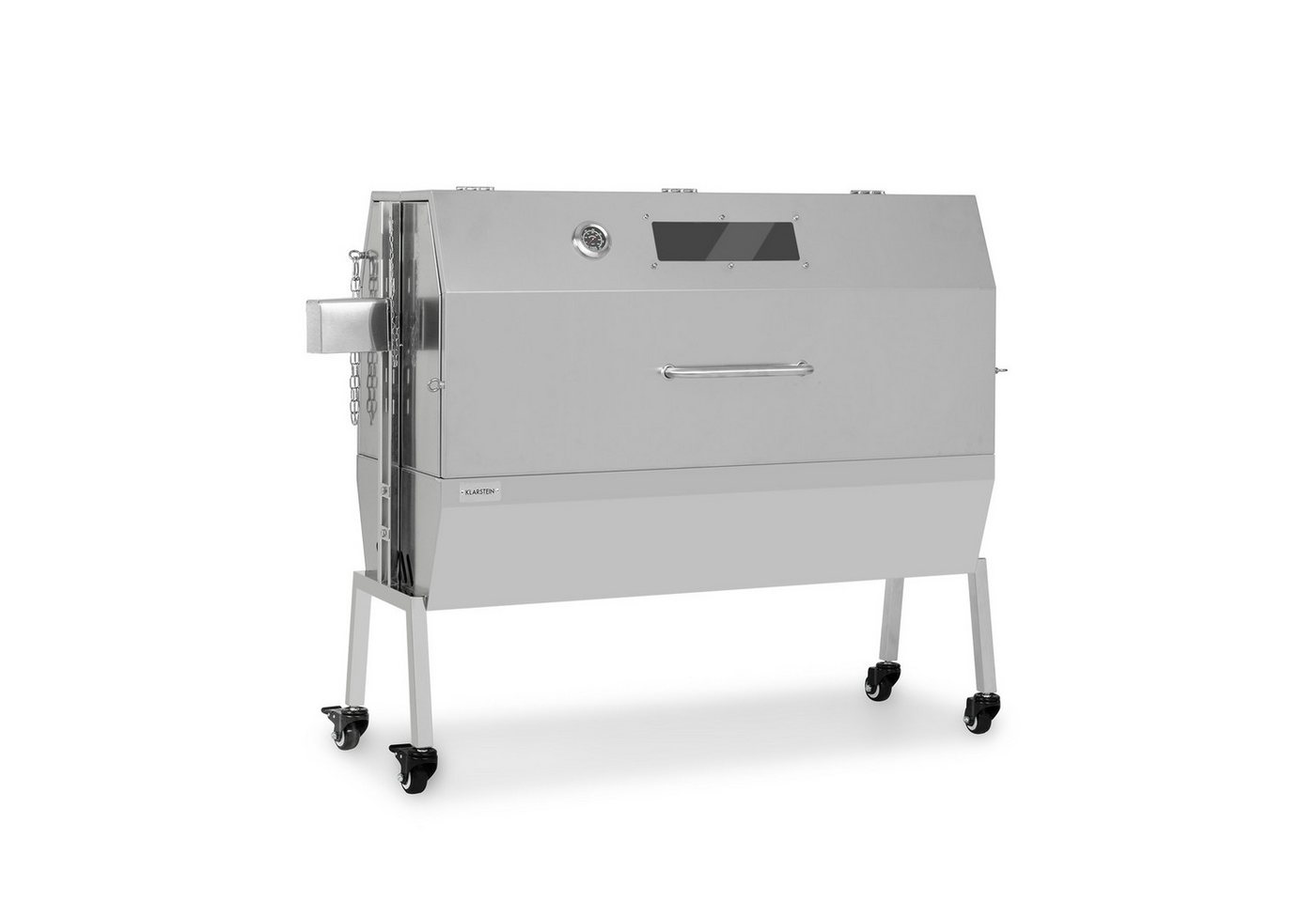 Klarstein Holzkohlegrill Sauenland Pro XL, Set, Grillspieß mit Motor Grill Drehspieß mit Motor Spanferkel Grill