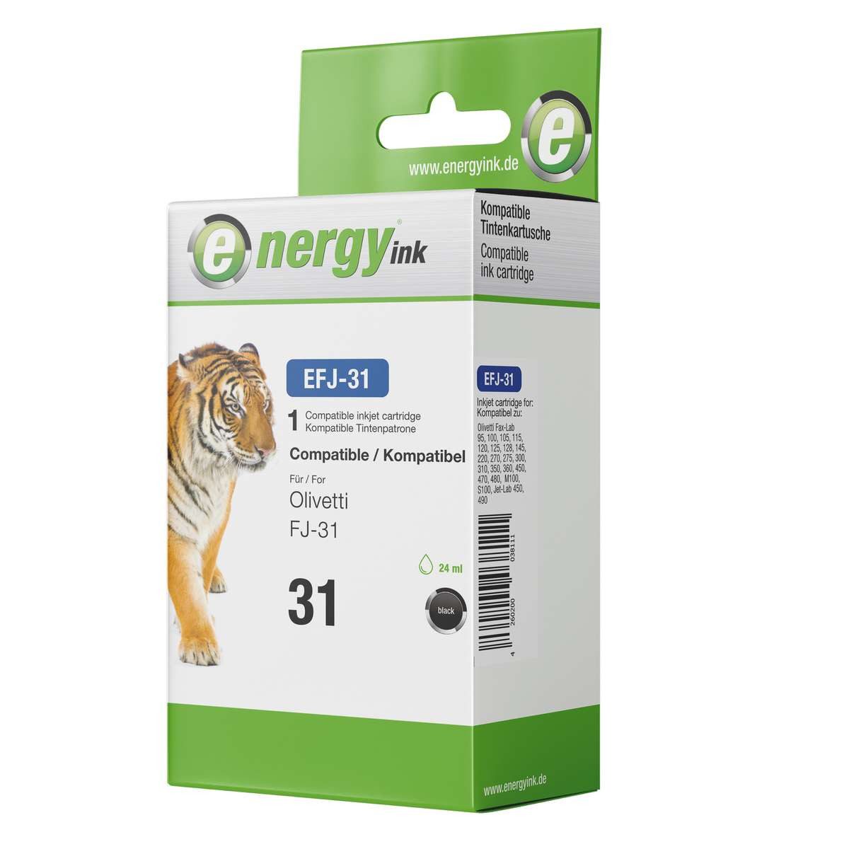 Energy-ink Tintenpatrone EFJ31 ersetzt Olivetti FJ-31 black Tintenpatrone