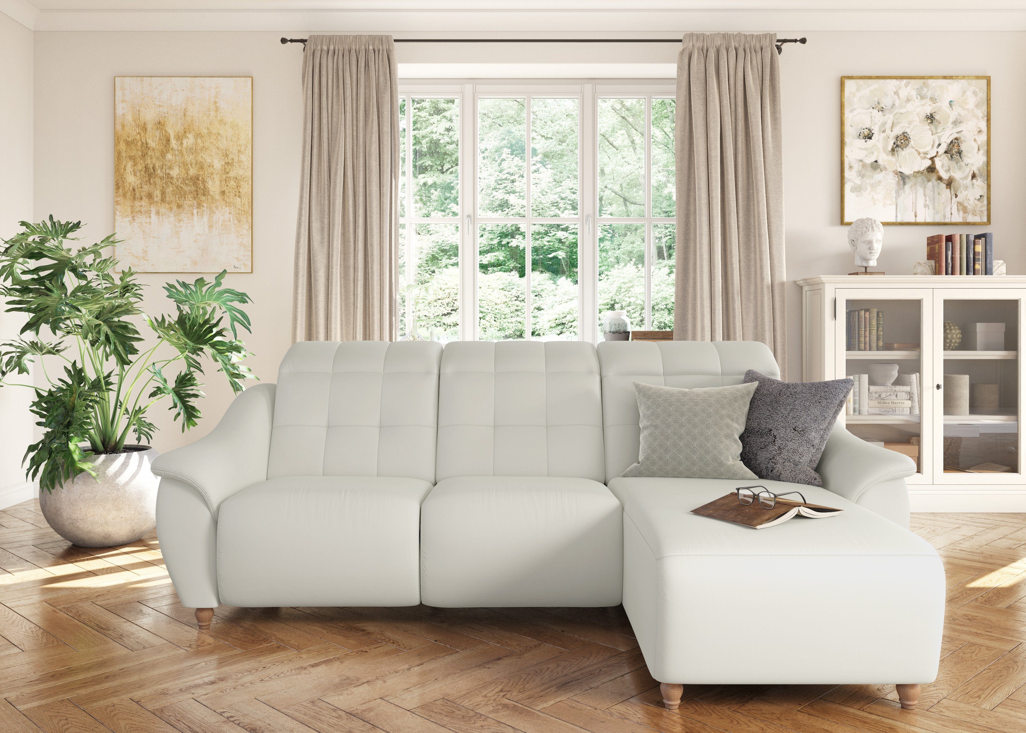Home affaire Ecksofa Boston L-Form, 2 Teile, Kopfteilverstellung an jeder Sitzfläche, wahlweise Relaxfunktion