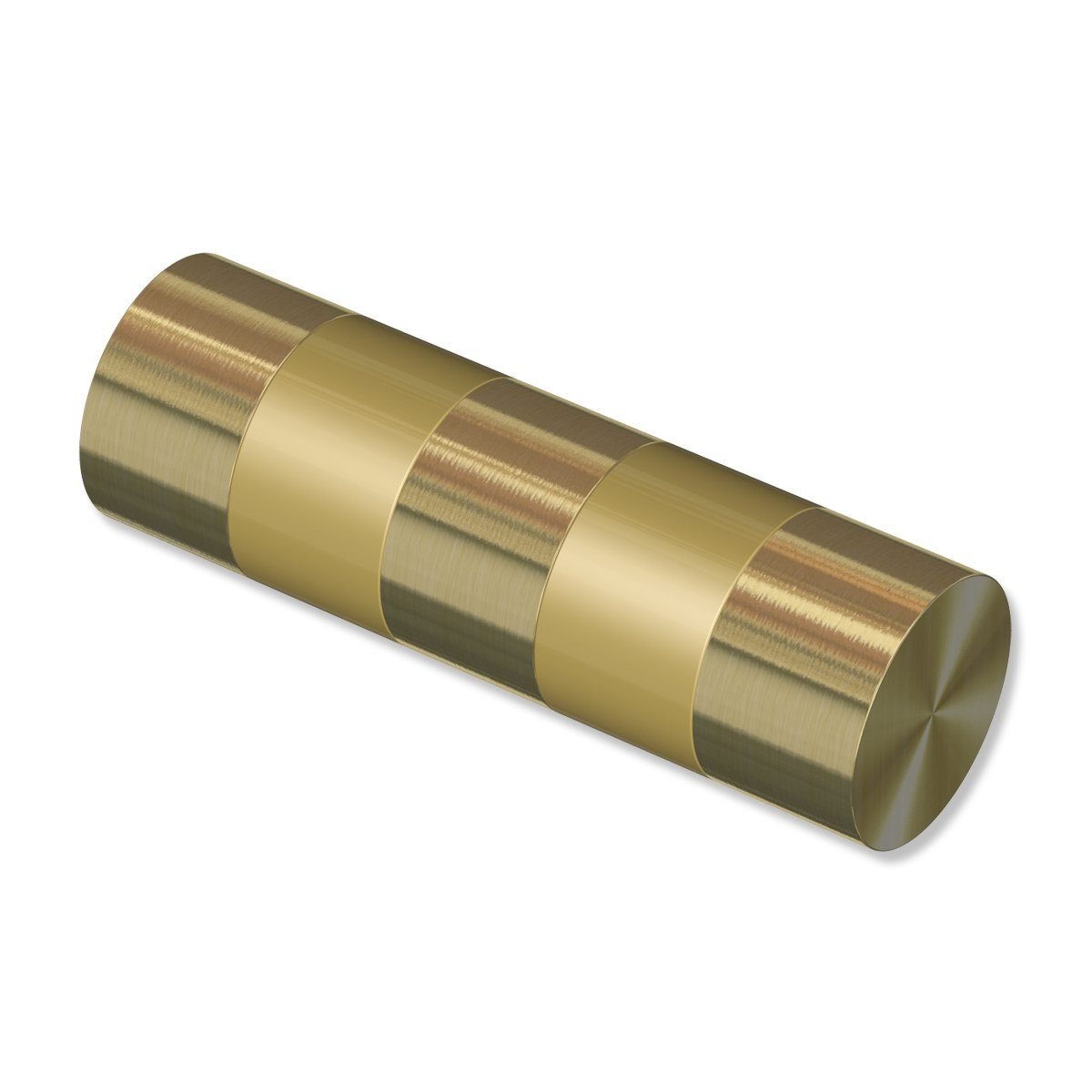Gardinenstangen-Endstück Mavell (Zylinder Bicolor), INTERDECO, für 20 mm Ø, (Packung, Messing-Optik), 2 Stück
