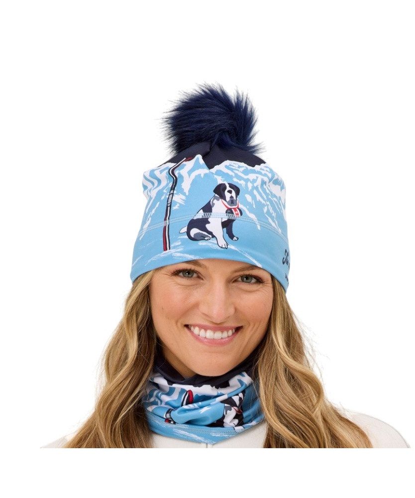 Krimson Klover Beanie Mütze (Pompon) Bernie - navyblau/hellblau/weiss Damen - 1 Stück