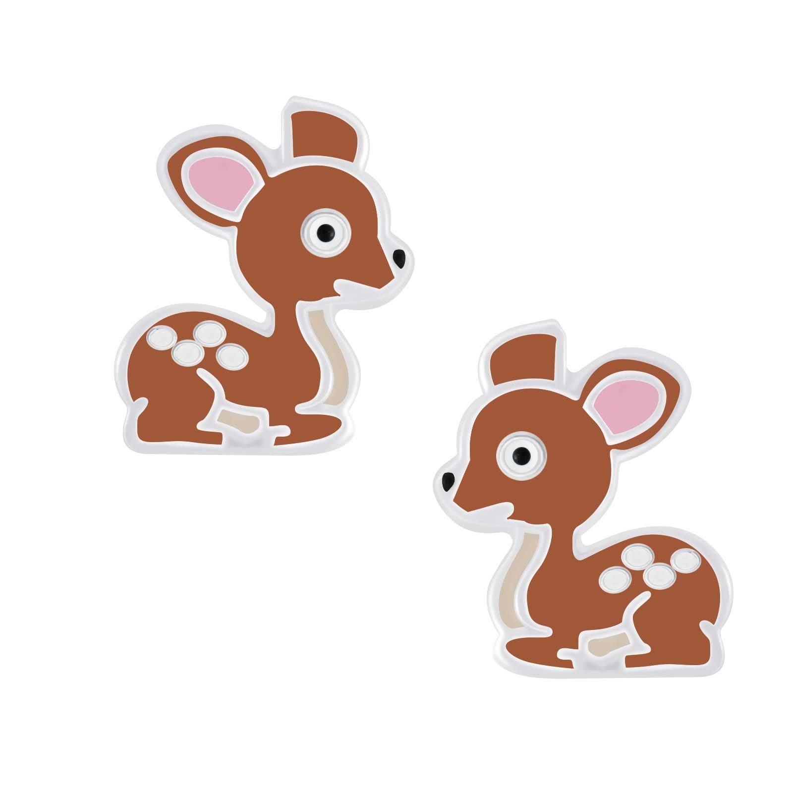 schmuck23 Paar Ohrstecker Kinder Ohrringe Geschenk Kinderschmuck Bambi Reh 925 Silberohrringe echte Silber, Mädchen