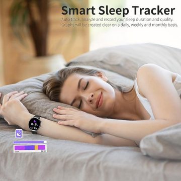 Efolen Smartwatch (1,32 Zoll, Android iOS), Damen mit Telefonfunktion HD 2023 Schrittzähler Wasserdicht Armbanduhr