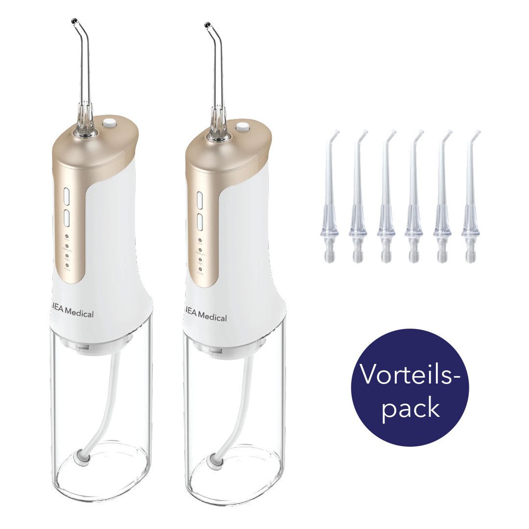 IEA Medical Munddusche FC5200, kabelloser Zahnzwischenraumreiniger, Aufsätze: 6 St., USB-C, 3 Modi, 240 ml Tank, kompakt für Zuhause & unterwegs