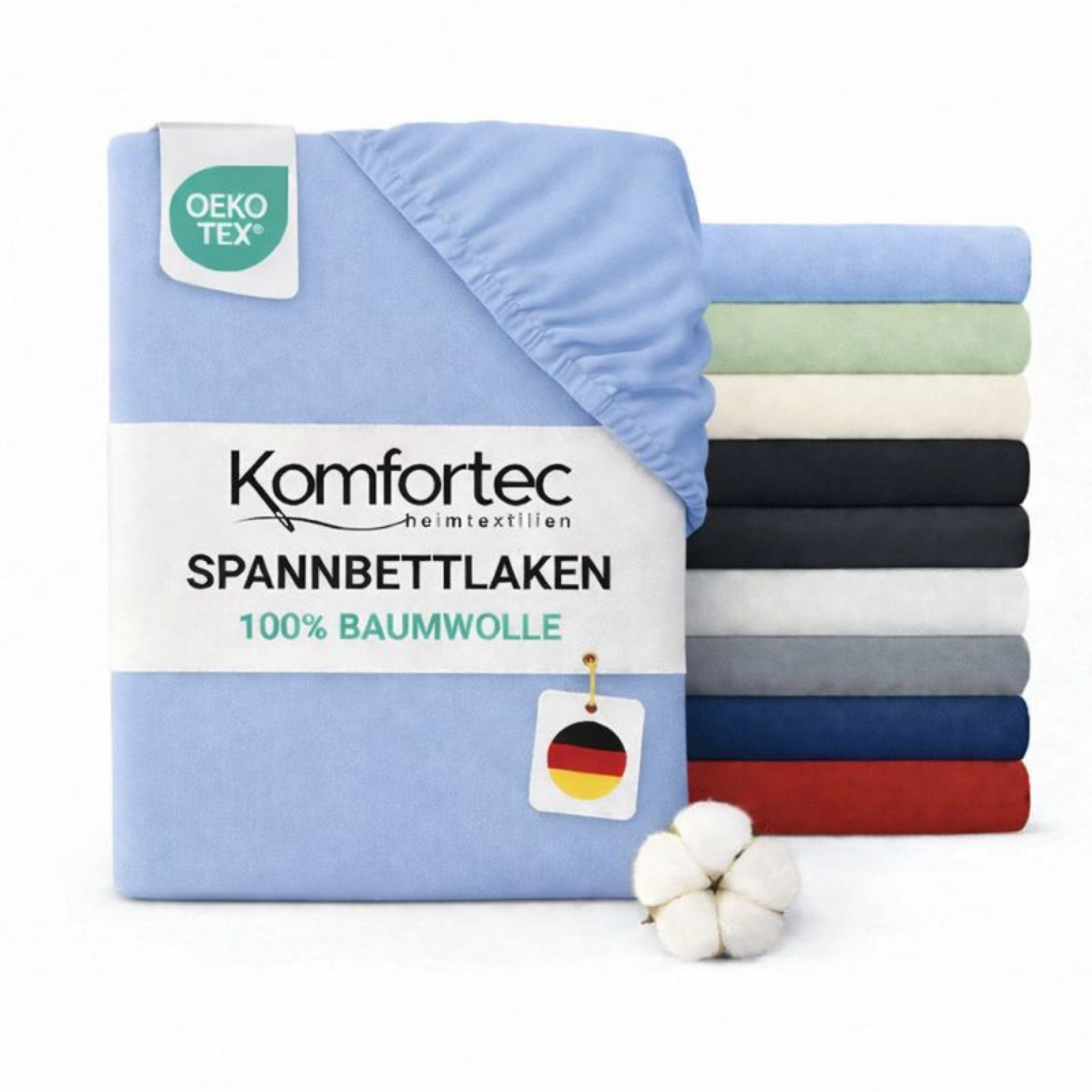 Komfortec Spannbettlaken Jersey Spannbettuch, 90x200, 140x200, 160x200, 180 günstig online kaufen