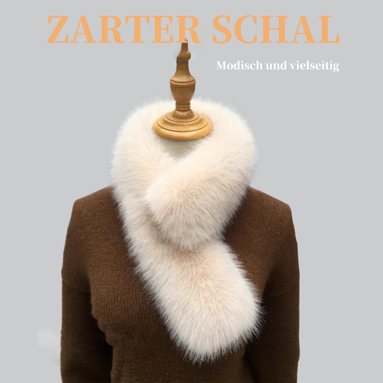Refttenw Halstuch Damen Winter Schal,Halswärmer,Kunstfell Pelzkragen,warmer Schal