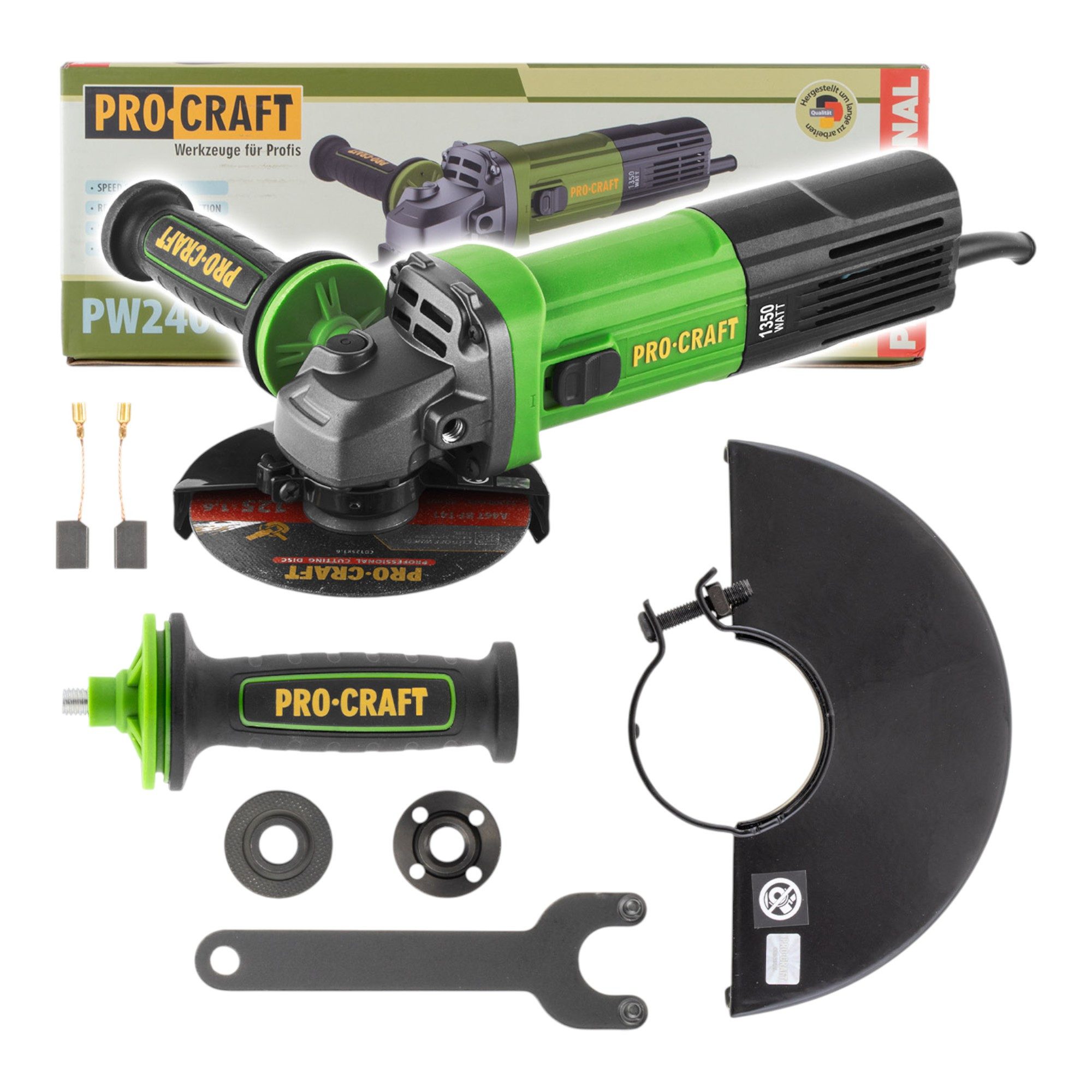 PRO CRAFT Winkelschleifer Procraft PW2400ES Winkelschleifer 1350 Watt 125 mm
