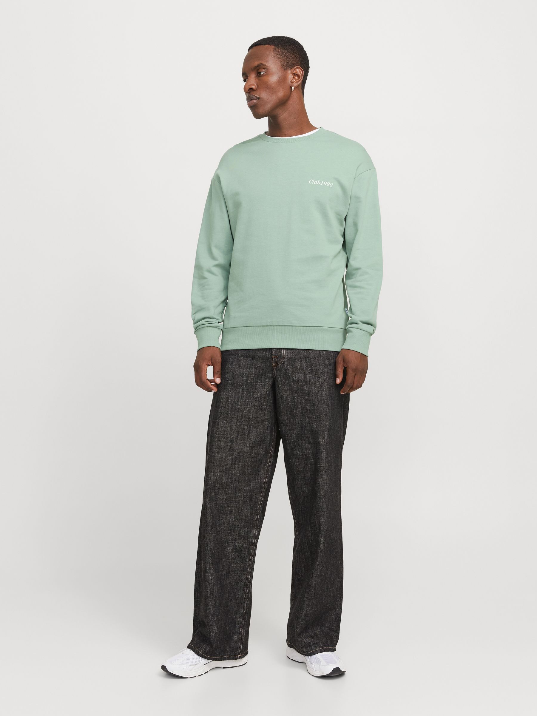 Jack & Jones Sweatshirt Pullover mit Rundhals, Logo Front & Rücken JJEBRADLEY GRAPHIC SWEAT CREW NOOS