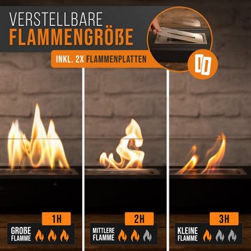 flammtal Echtfeuer-Dekokamin Wärmender Tischkamin (Echtfeuer-Dekokamin), Bioethanol Kamin für Indoor & Outdoor, Bioethanol Tischkamin