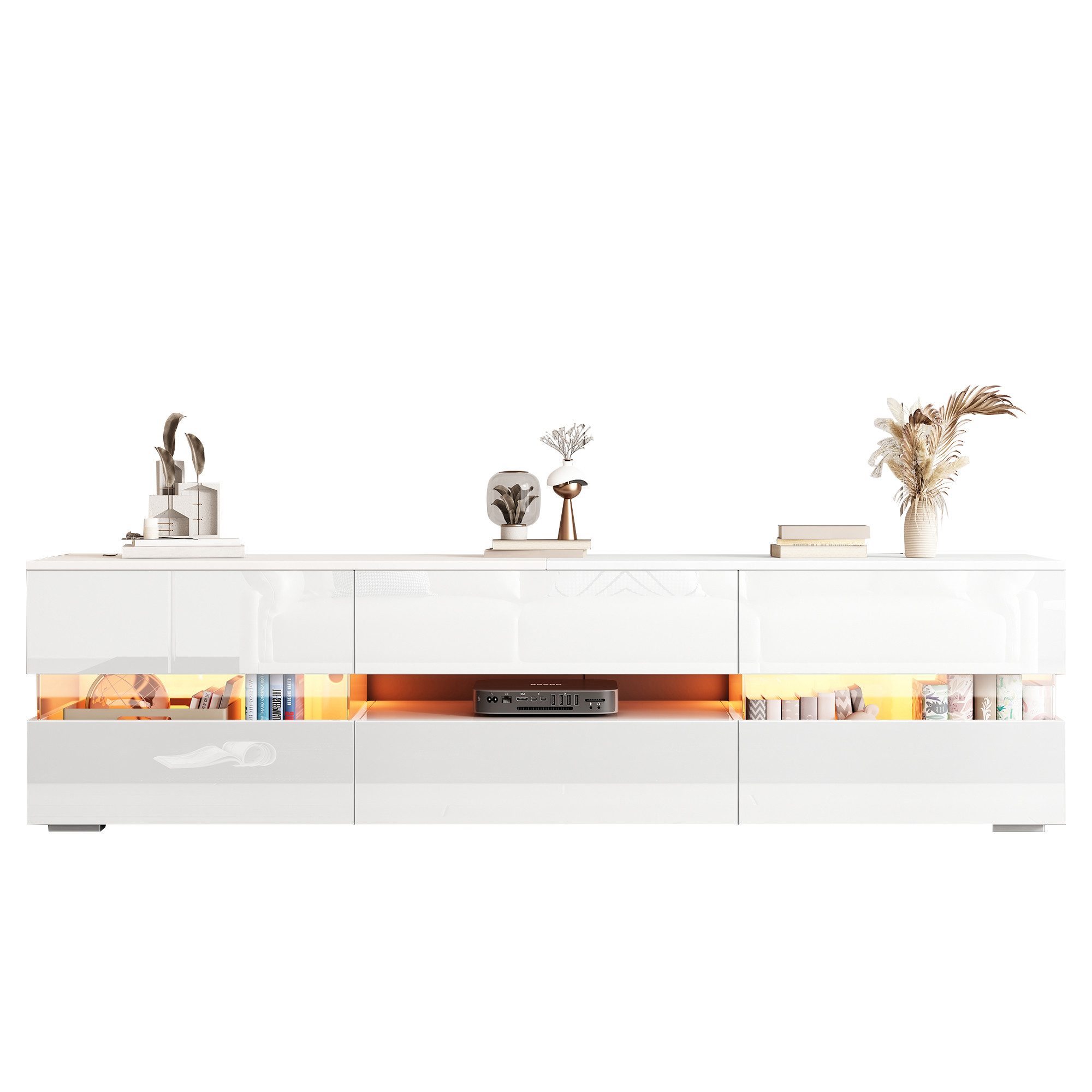 OKWISH Lowboard Fernsehtisch (TV-Ständer, 1 St., 4 Türen, 1 Schublade und o günstig online kaufen